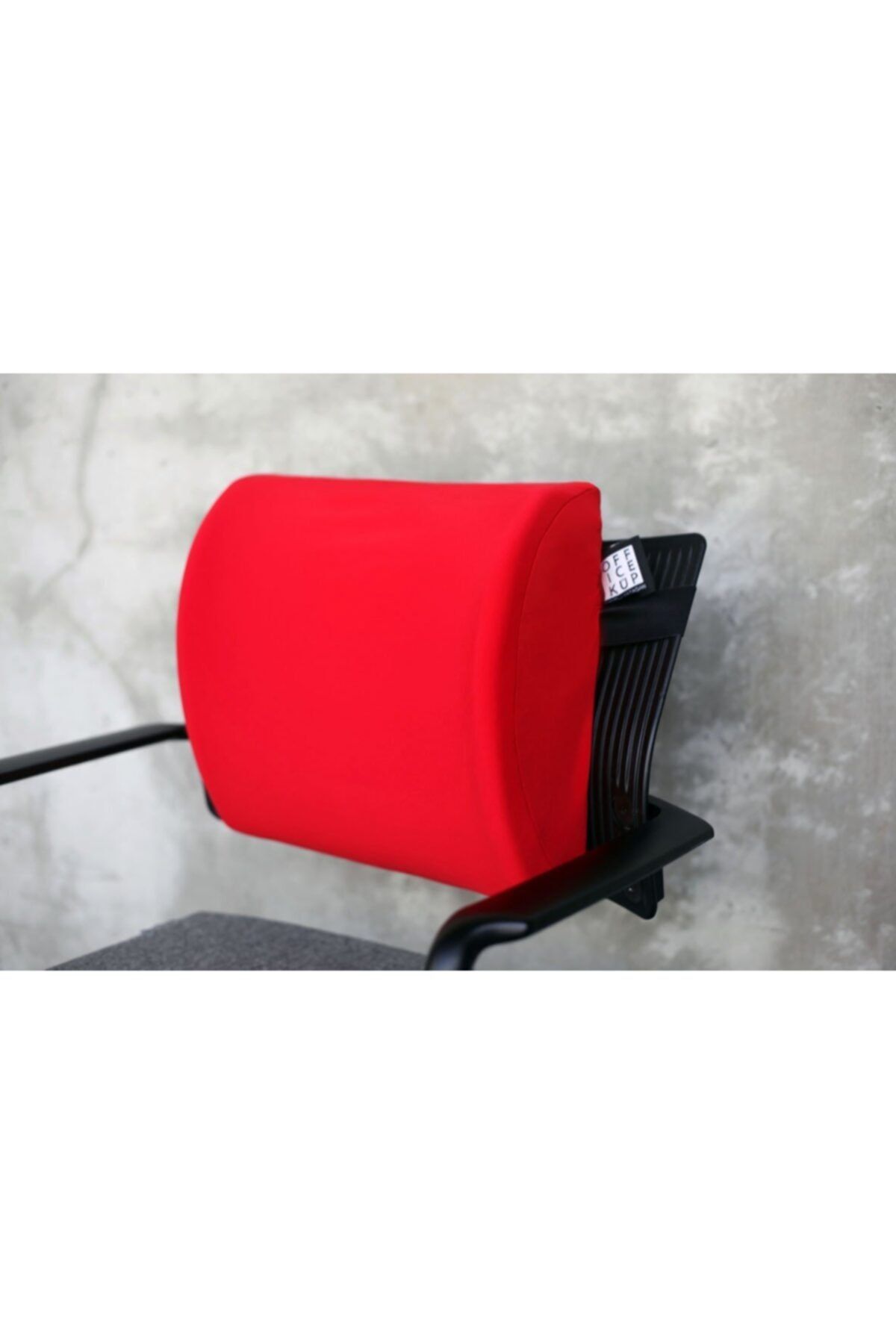 Officeküp Kırmızı Visco Ortopedik Sandalye Bel Destek Yastığı