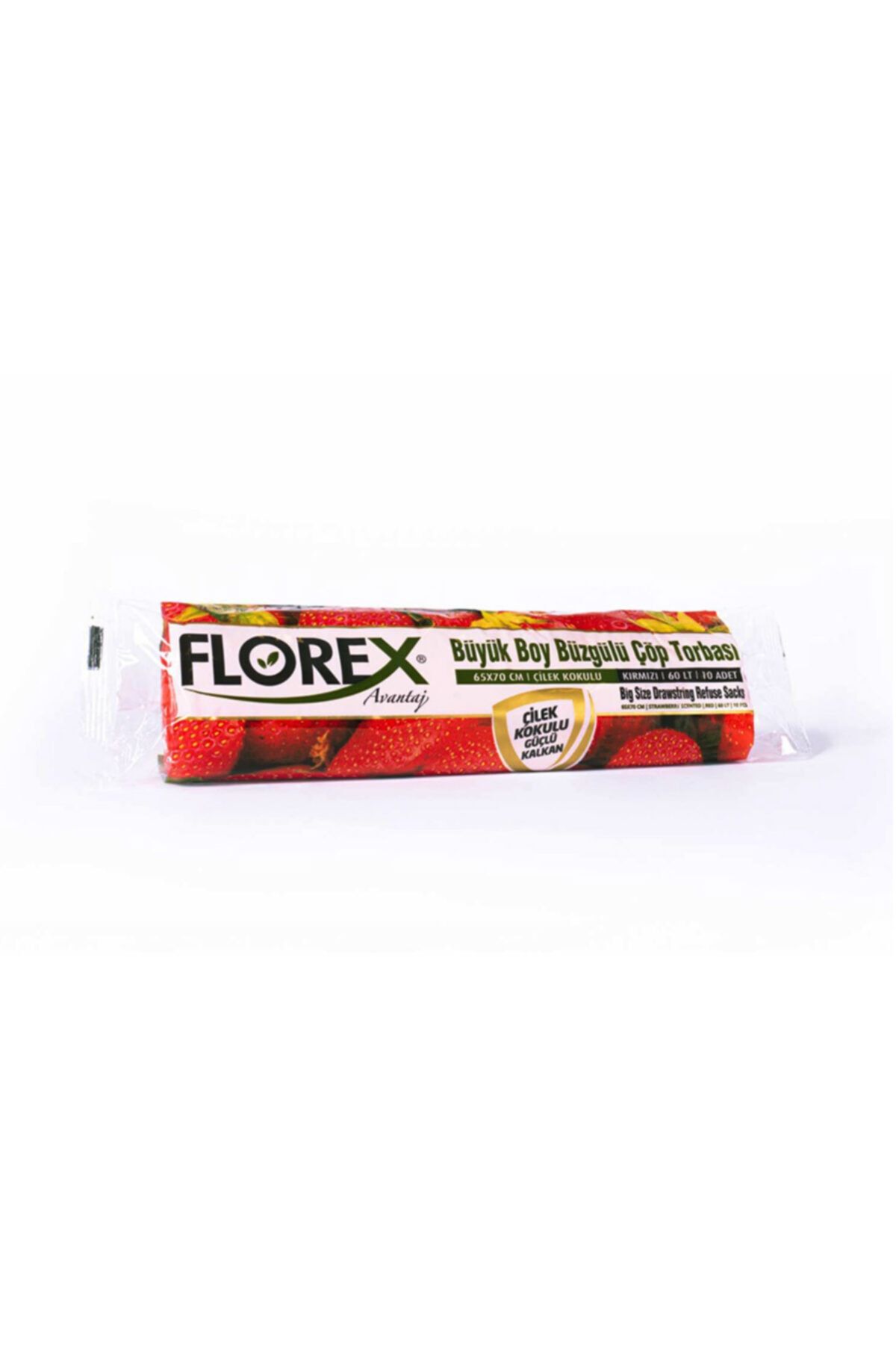 Florex Büzgülü Çilek Kokulu Orta Boy Çöp Poşeti 55x60 cm 5 Rulo