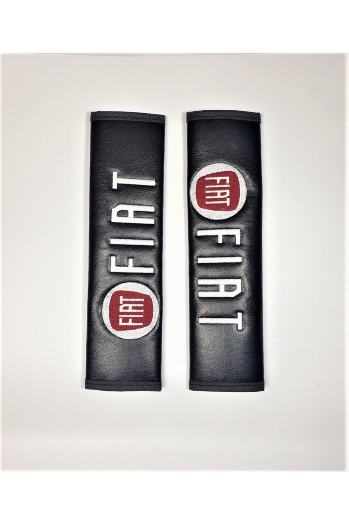 Genel Markalar Fiat Logolu Deri Emniyet Kemeri Kılıfı Siyah Fiat Armalı