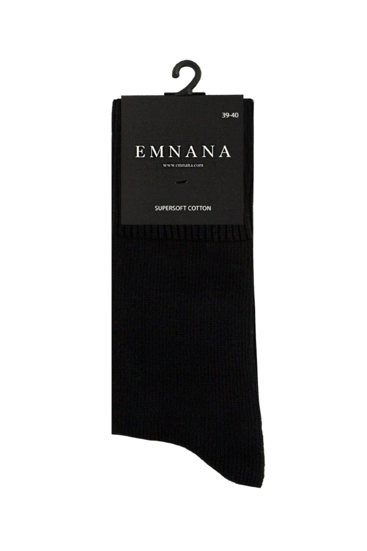 EMNANA 5 Adet Kalın Pamuklu Kışlık Erkek Çorap - Siyah