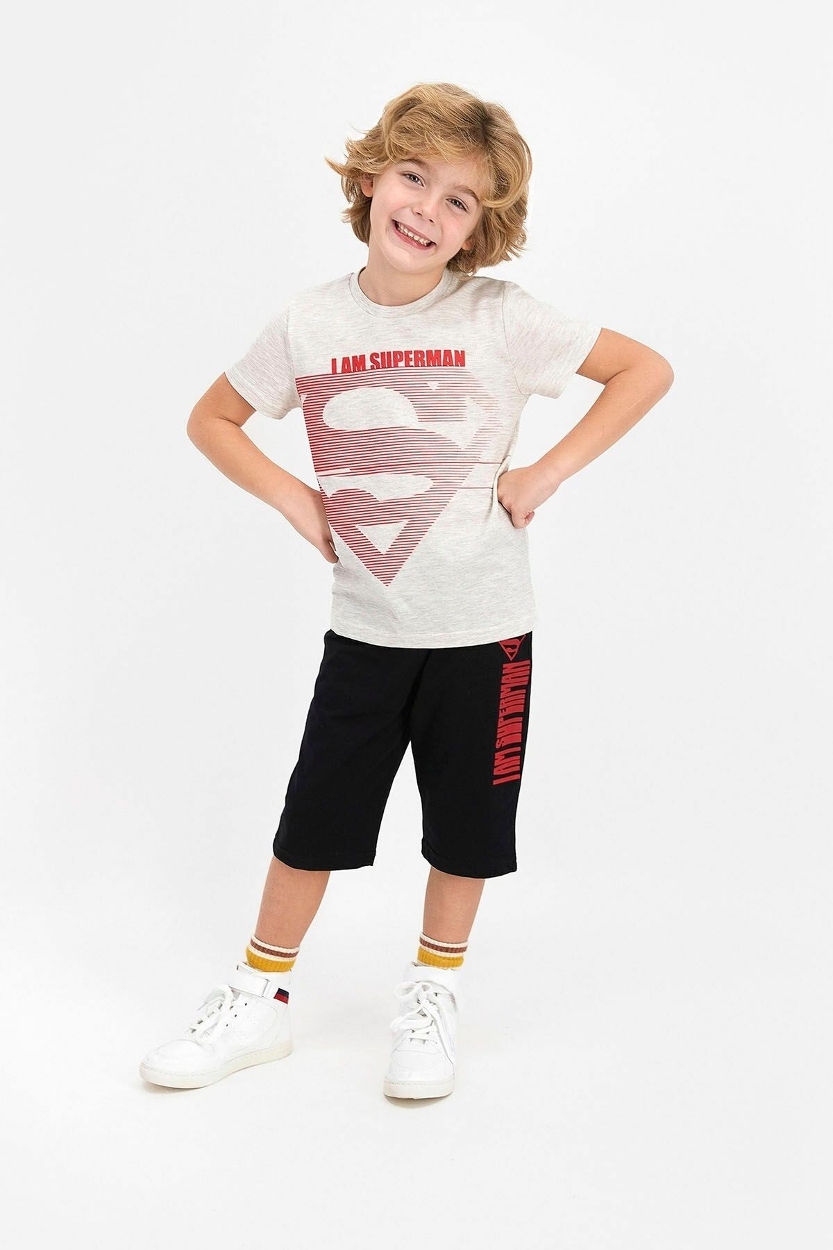 Superman Erkek Çocuk Kapri Takım L1363-c