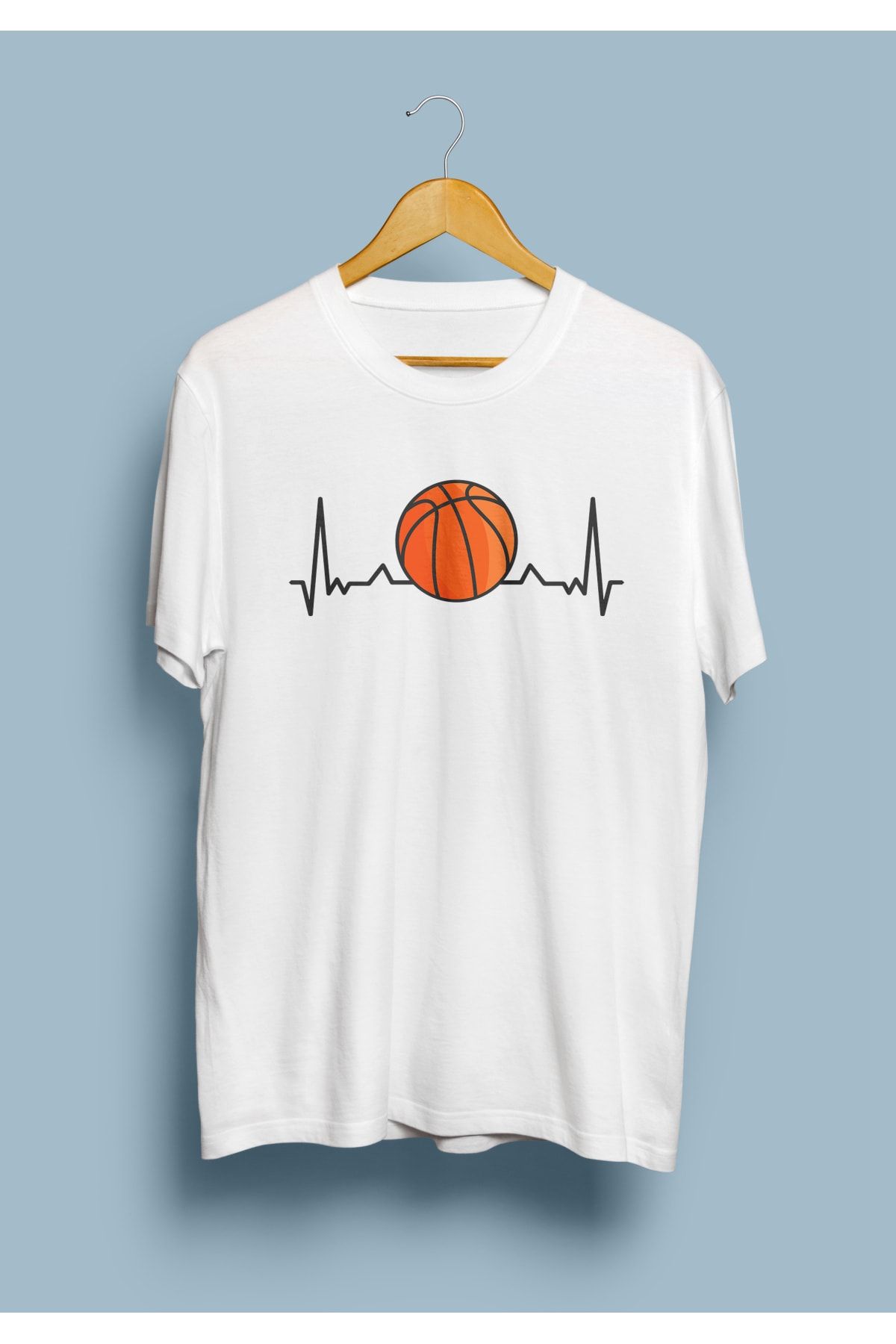 Corvo Unisex Basketbol Kalp Ritmi Tasarım Baskılı T-Shirt