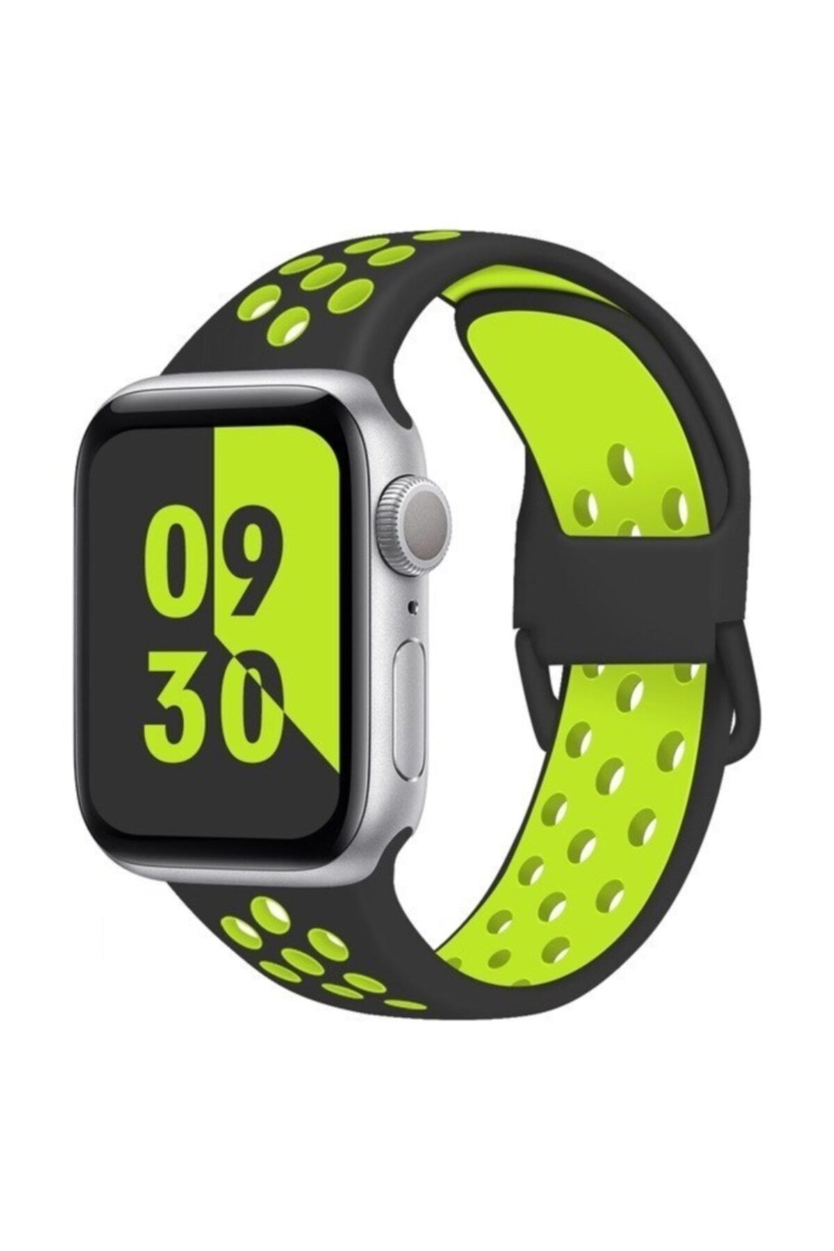 UnDePlus Apple Watch 38mm 40mm 41mm 1/2/3/4/5/6/se/se2/7/8/9 Nike Spor Kordon Siyah- Sarı
