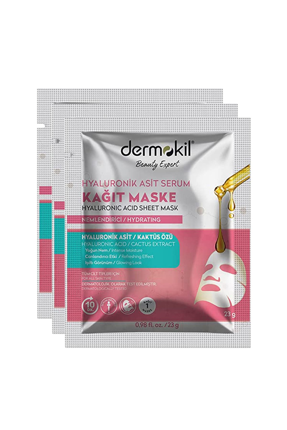 Dermokil Hyaluronik Asit Serum Kağıt Maske 23 gr X 3 Adet