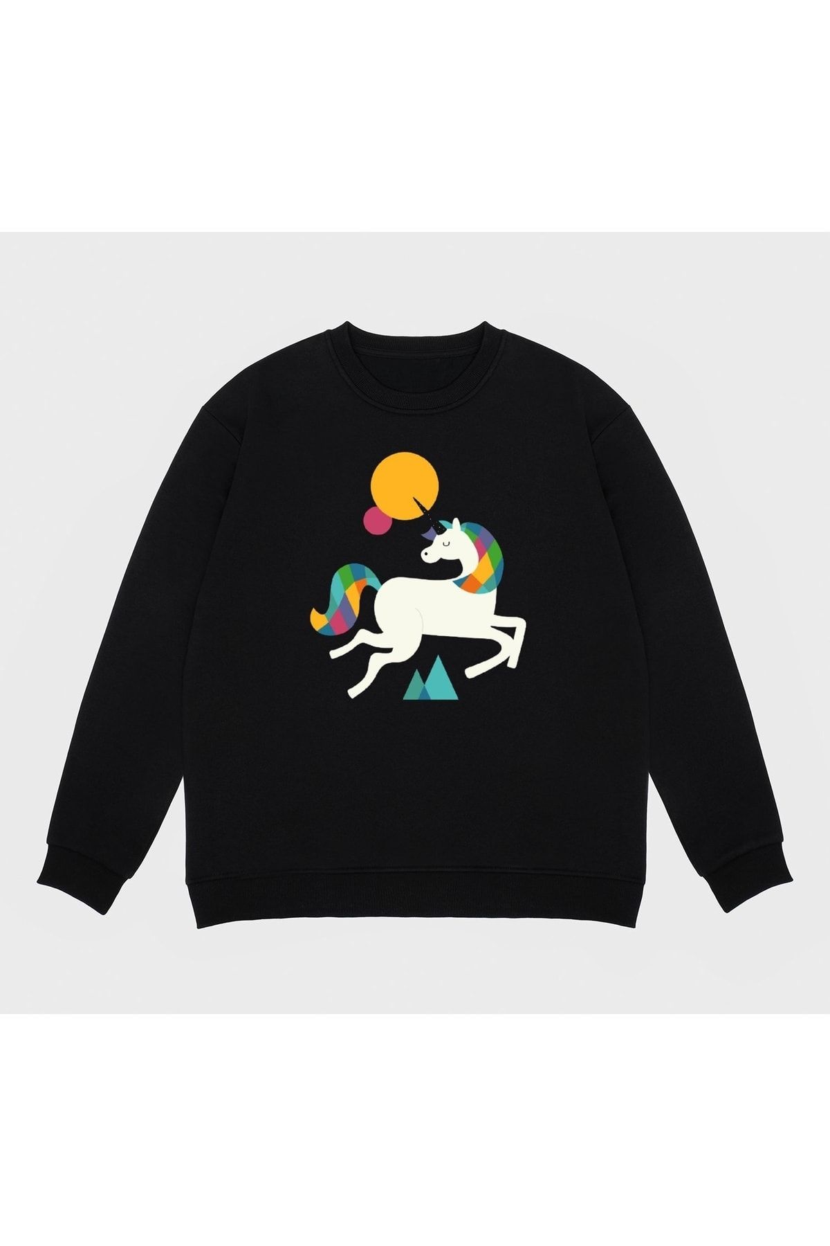 MyNero Unisex Siyah Sweatshirt To Be A Unicorn Classic _al1231