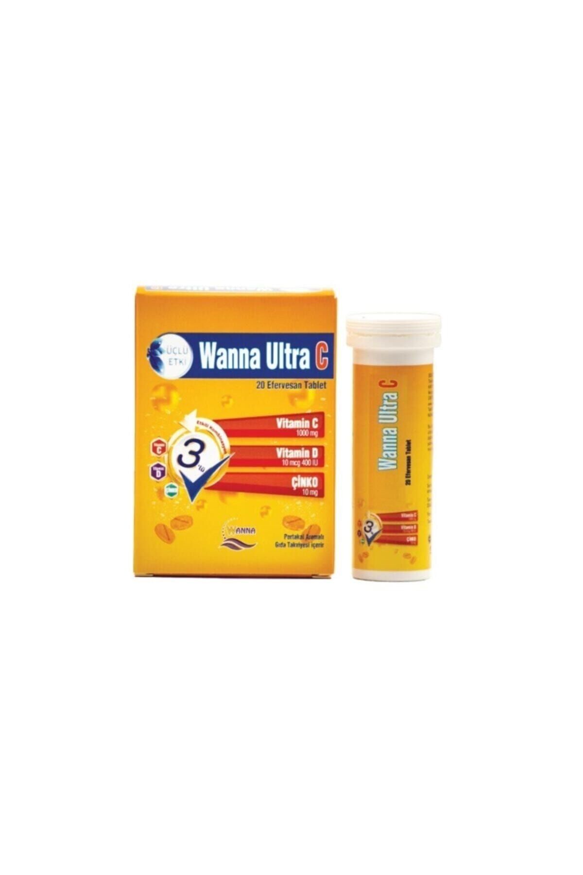 WANNA Ultra C_üçlü Etki C Vitamini D Vitamini Çinko Efervesan 20 Tablet
