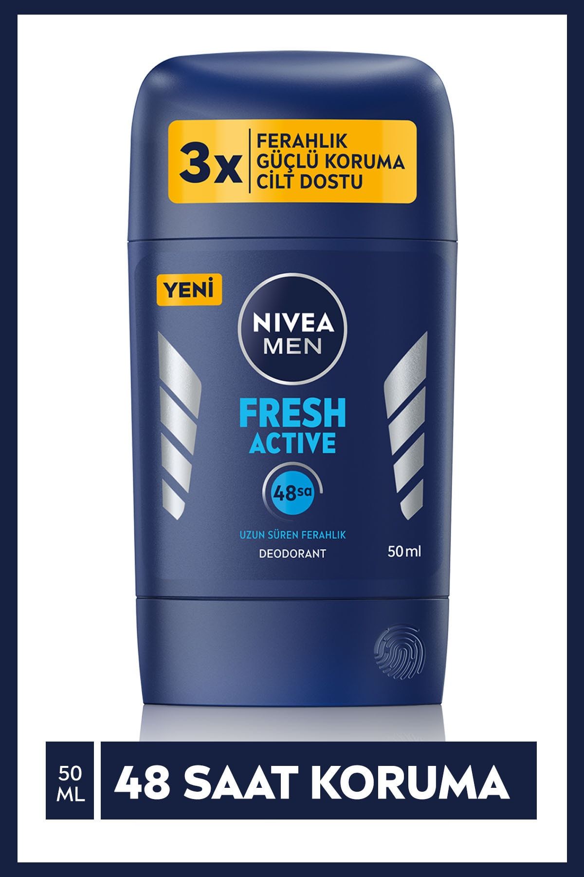 Men Erkek Stick Deodorant Fresh Active 50ml, Ter Ve Ter Kokusuna Karşı 48 Saat Deodorant Koruma_0