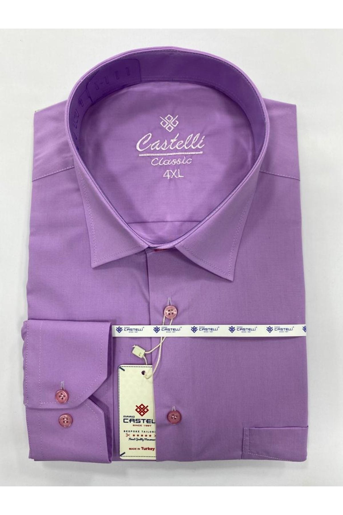 Castelli Erkek Mor Classic Büyük Beden Gömlek