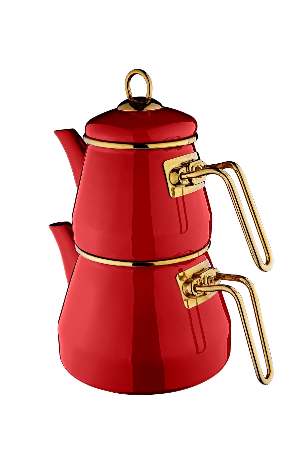 Taşev Qussine Robin Çaydanlık Takımı Kırmızı