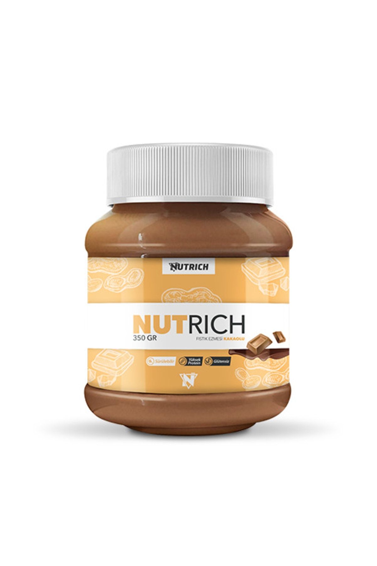 Nutrich Creamy Kakaolu Doğal Fıstık Ezmesi 350 gr Richnut350c, One Size