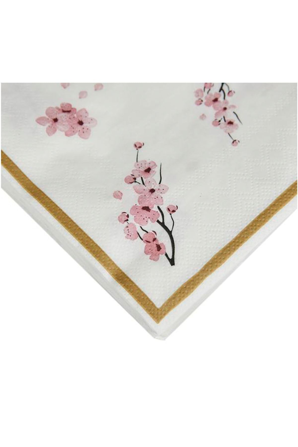 Dekoreden Sakura 20'li Çiçek Desenli Peçete Pembe-beyaz - 33x33 Cm