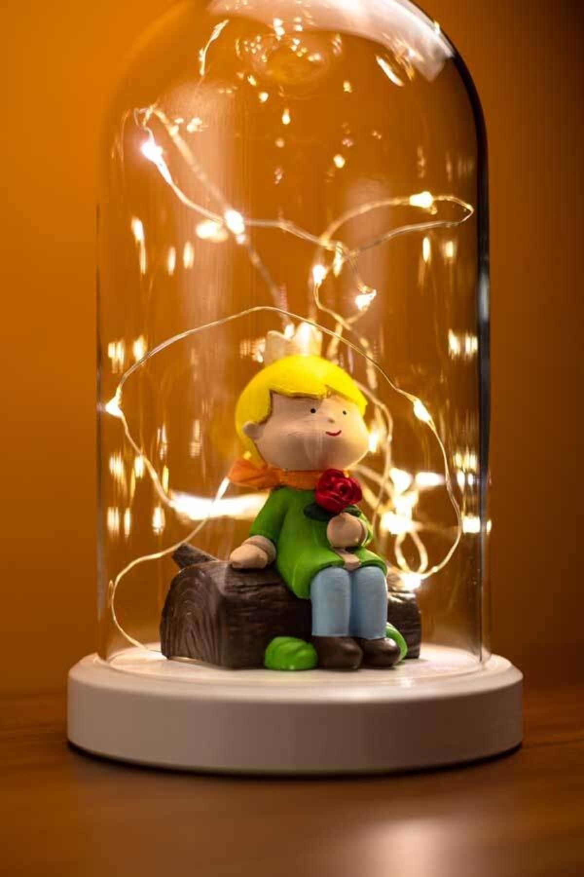 BY-LAMP Işıklı Küçük Prens Hediye Fanus Lamba Le Petit Prince Gece Lambası