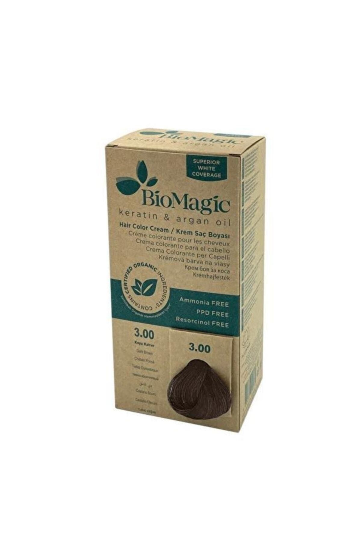 BioMagic Doğal Organic Koyu Kahve No. 3.00**krem Saç Boyası 60ml..