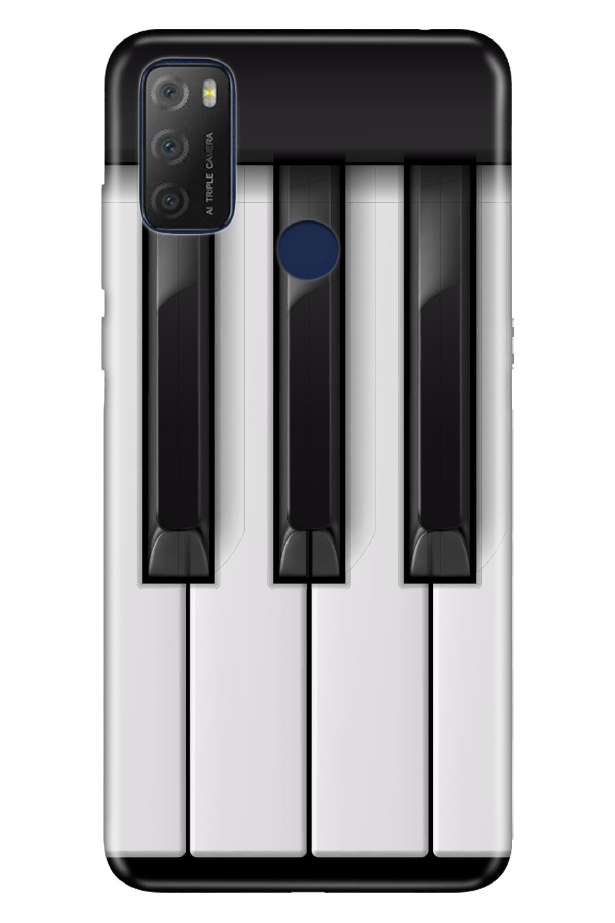 TCL 20e Kılıf 0.4mm Silikon Desenli Piyano