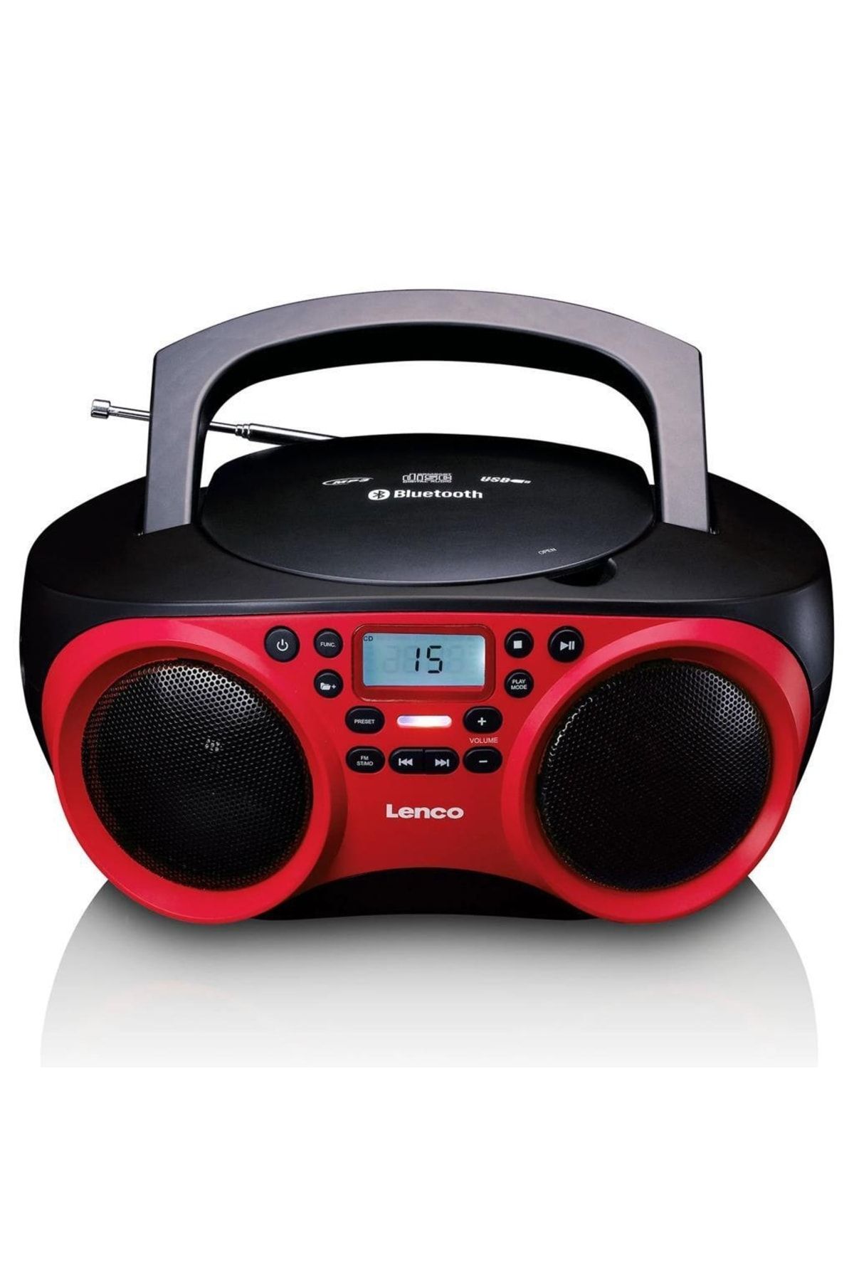 Lenco Scd-501 Kırmızı Taşınabilir Müzik Seti Fm Radyo Bluetooth Özellikli Cd-usb Oynatıcı - Kırmızı