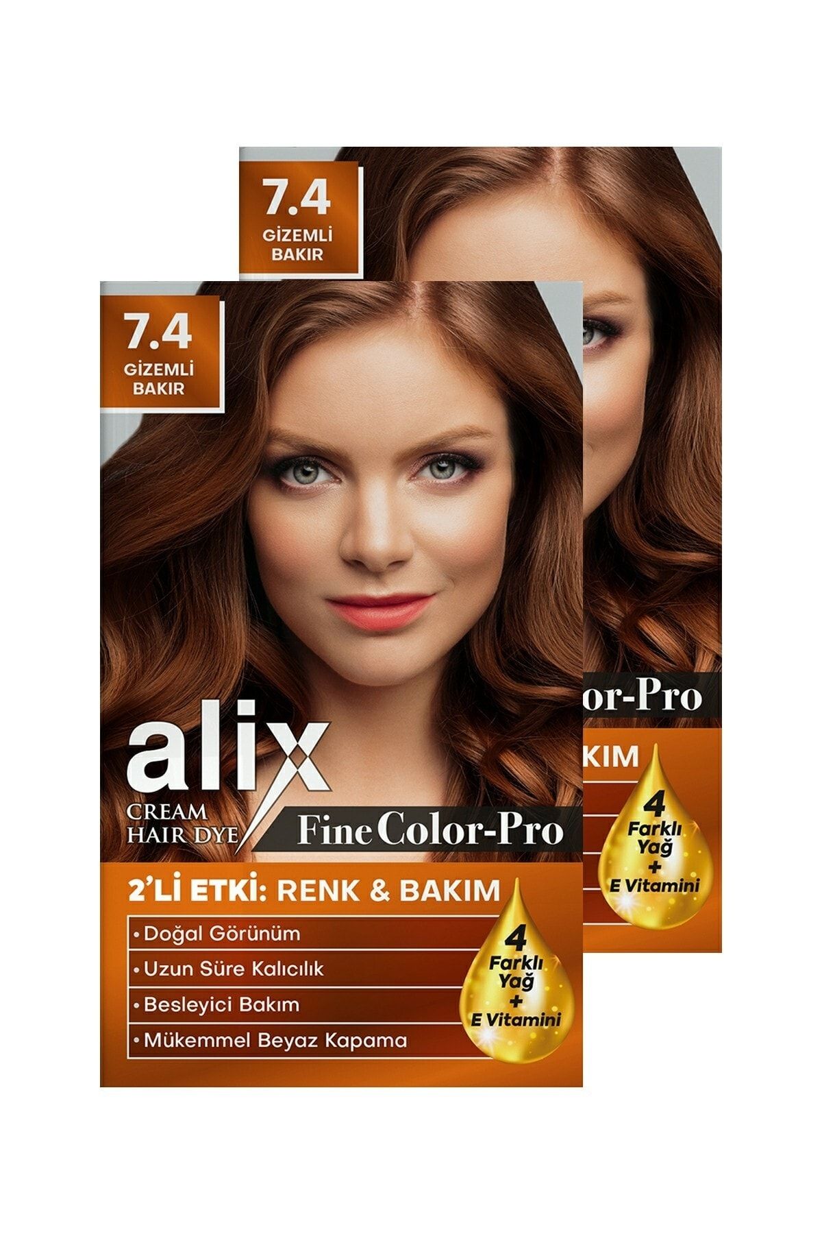 Alix Saç Boyası Kiti 7.4 Gizemli Bakır 50 Ml X 2 Adet