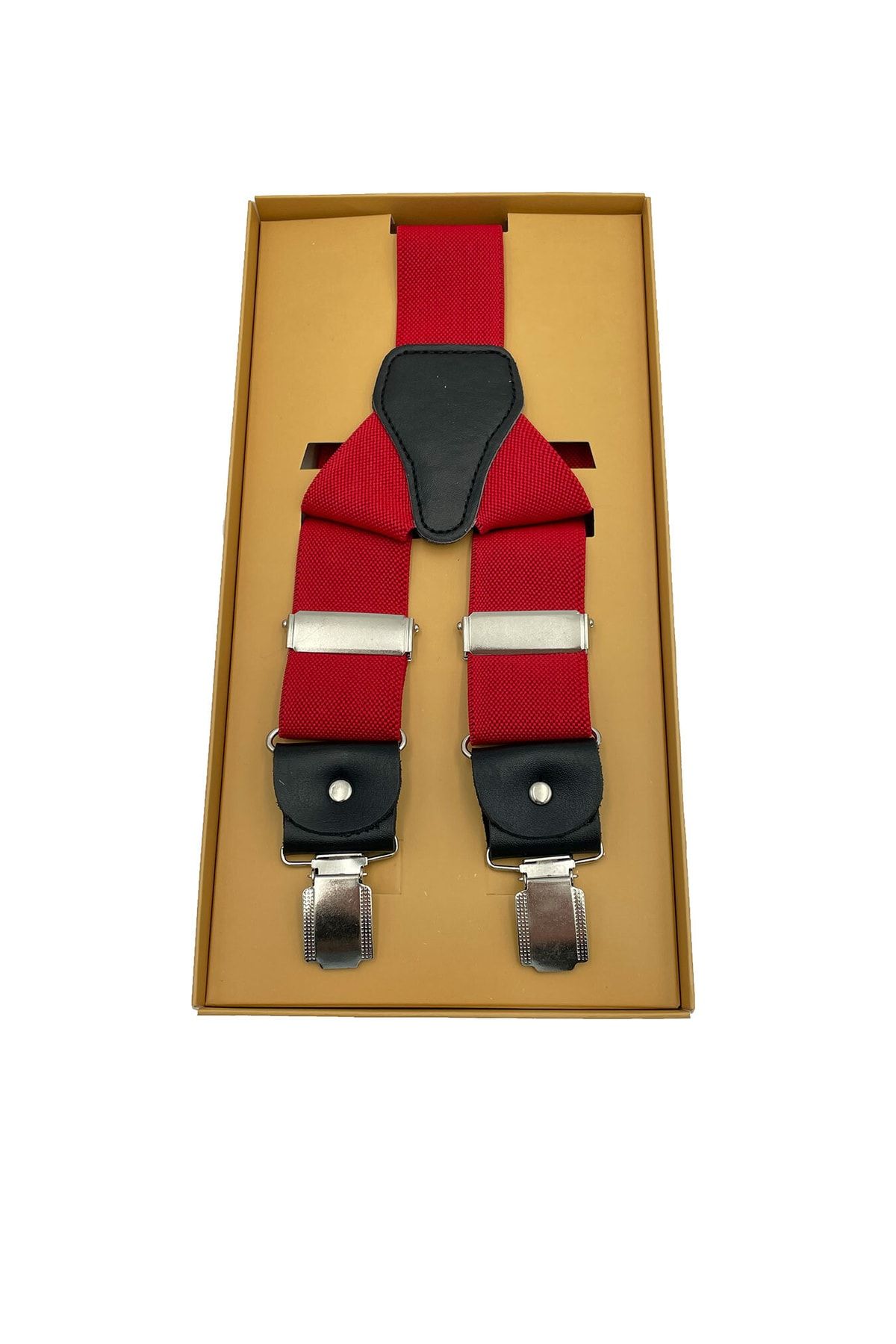 Brianze Deri Bağlantılı Kırmızı Pantolon Askısı