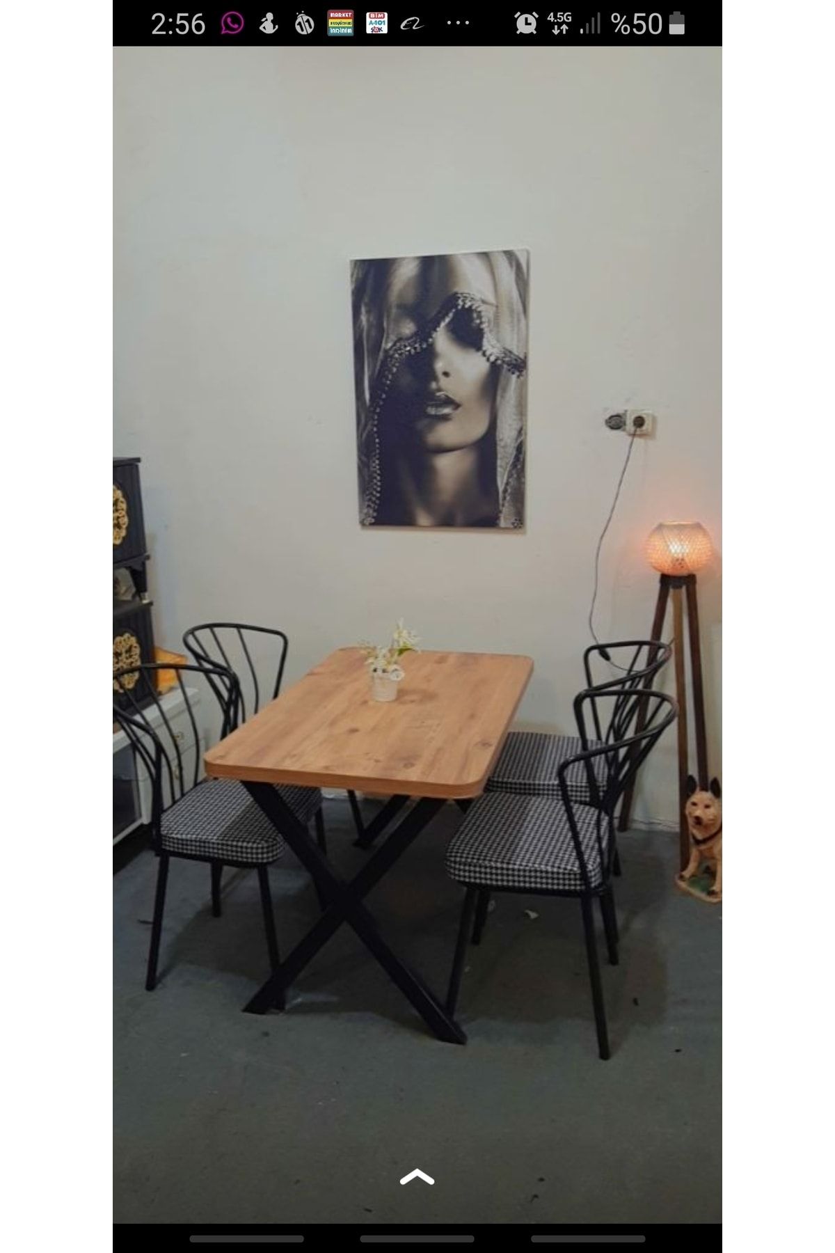 Ars 70x110 Çam Yemek, Mutfak, Salon Masa Takımı 4 Adet Güneş Sandalye