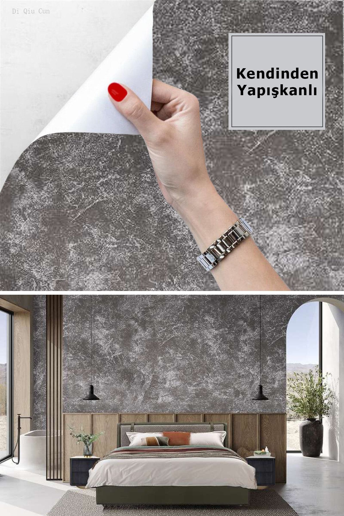 TechnoSmart 60x500cm Desenli Kendinden Yapışkanlı Duvar Kağıdı Mutfak Dolap Kaplama Dekorasyon