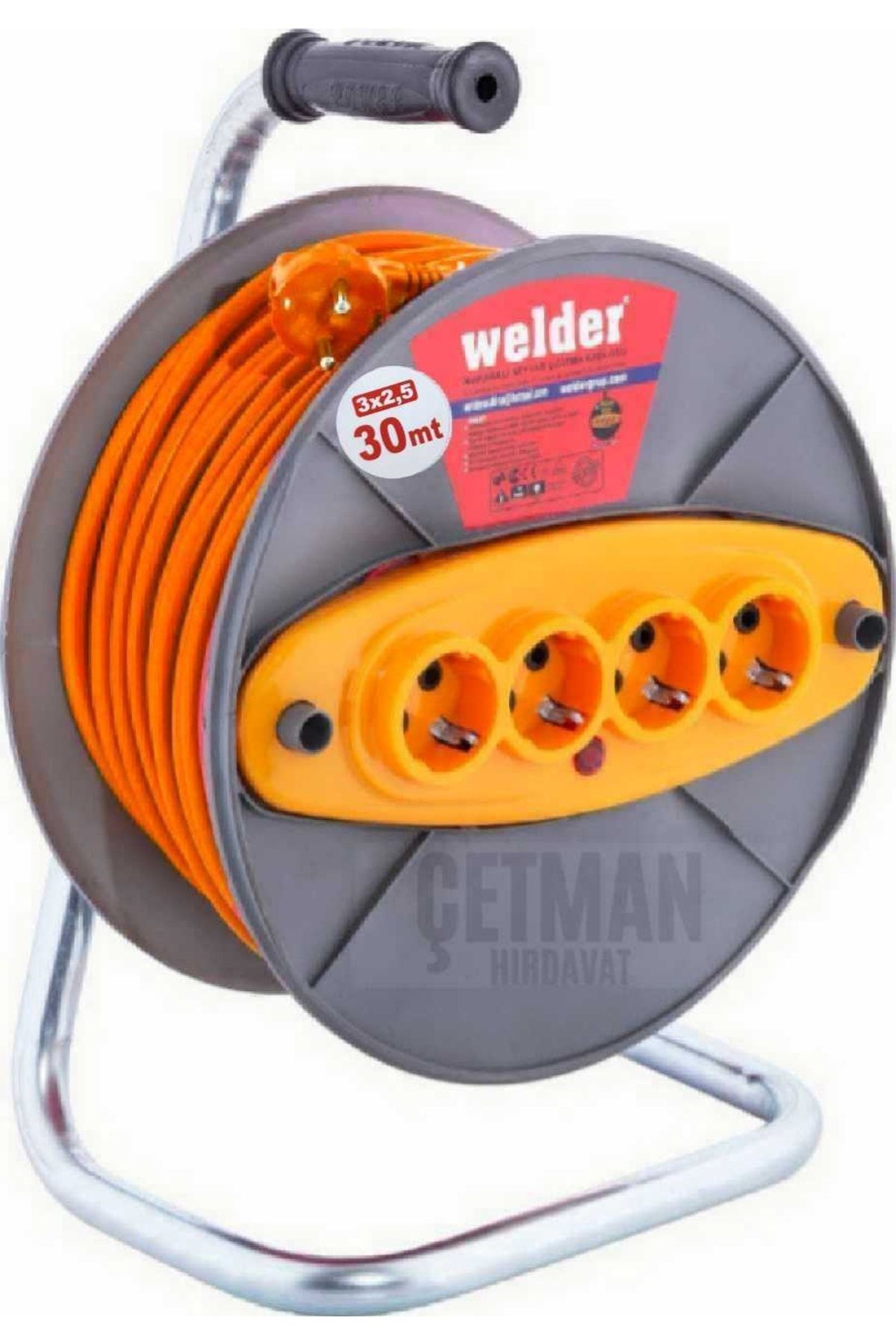 Welder Makaralı Uzatma Kablosu 3x2.5 30 Metre