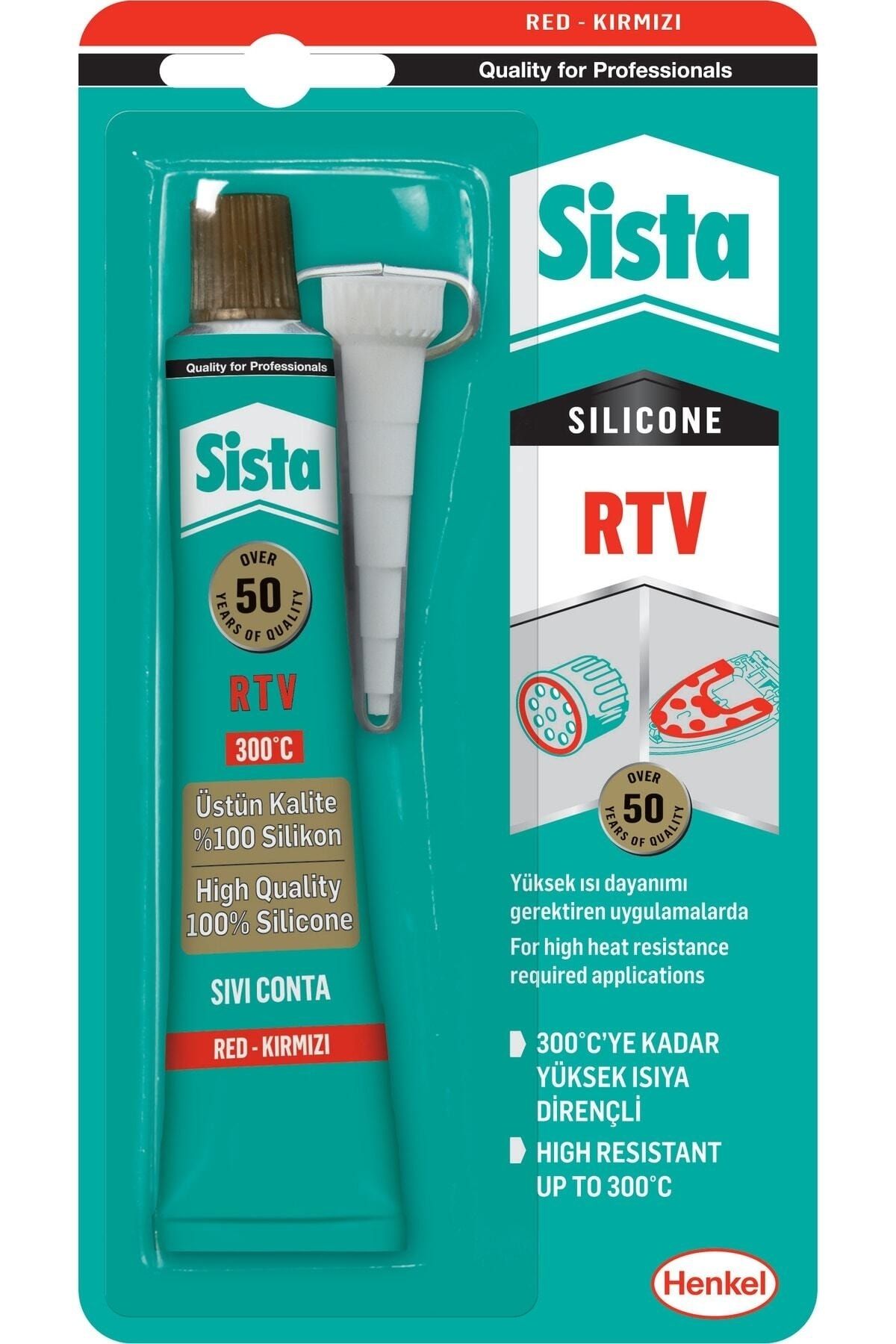 Sista Rtv Silikon Kırmızı Sıvı Conta 50 Gr