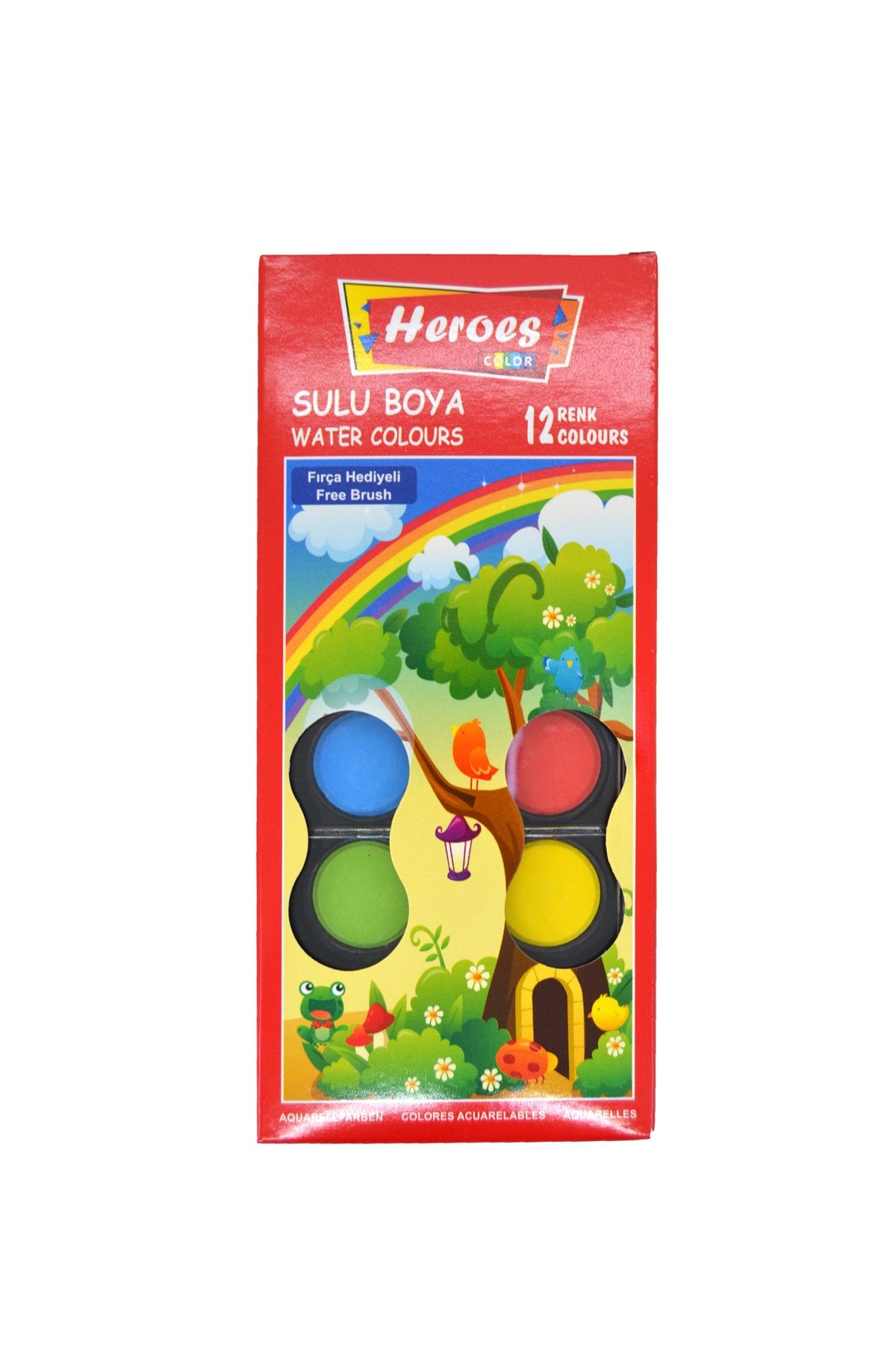Kids Like Heroes 12 Renk Sulu Boya - Fırça Hediyeli