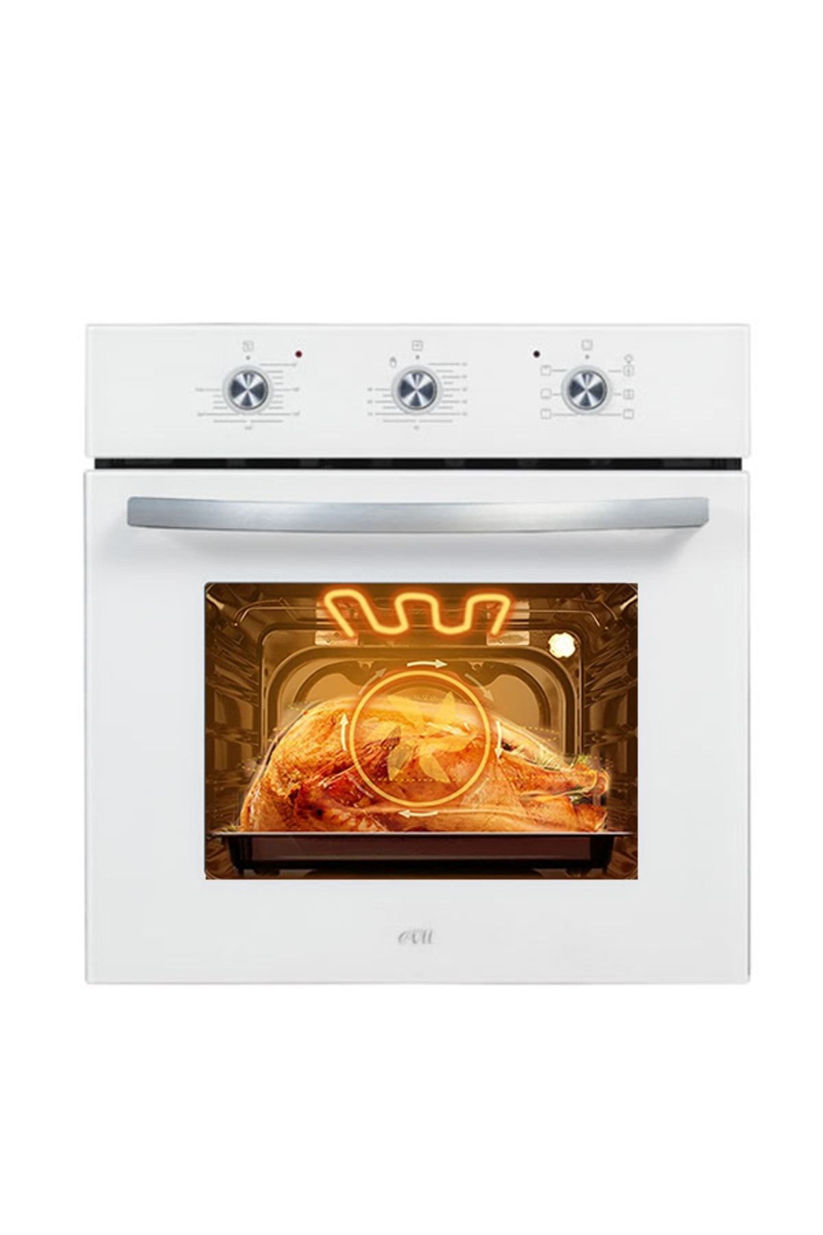 Çetintaş Evii Çetintaş W5212 Beyaz Cam Ankastre Fırın