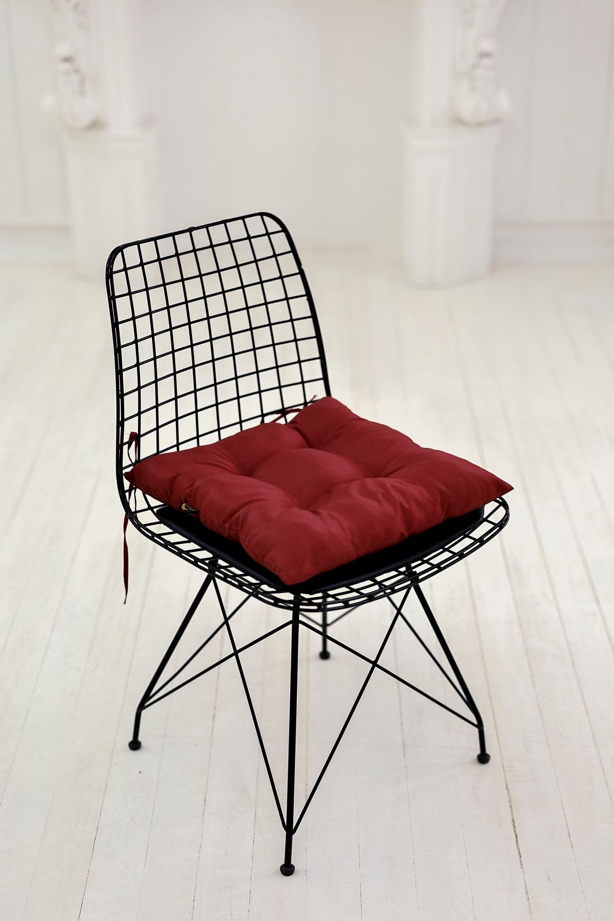 AYDEMİR COLLECTİON Pofuduk 4'lü Kırmızı Kare Sandalye Minderi 40 X 40 cm