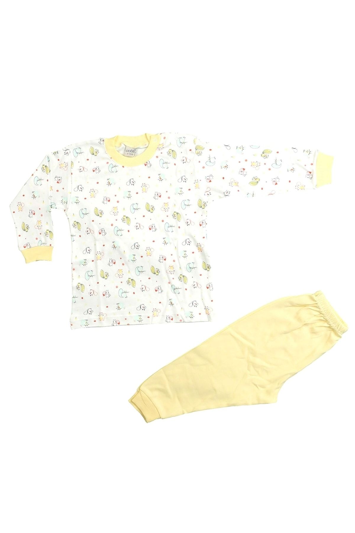 Sebi Bebe Sebi Baby Kız Çocuk Sincap Desenli Pijama Takımı Sarı 2416