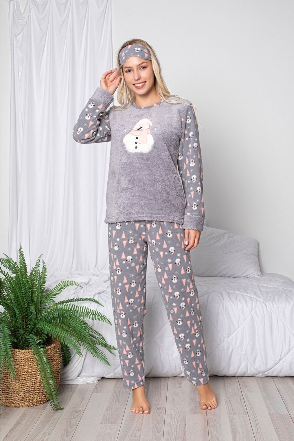 ASEL PİJAMALARI Anne-kız Çocuk Kombin Kışlık Polar Pijama Takımı