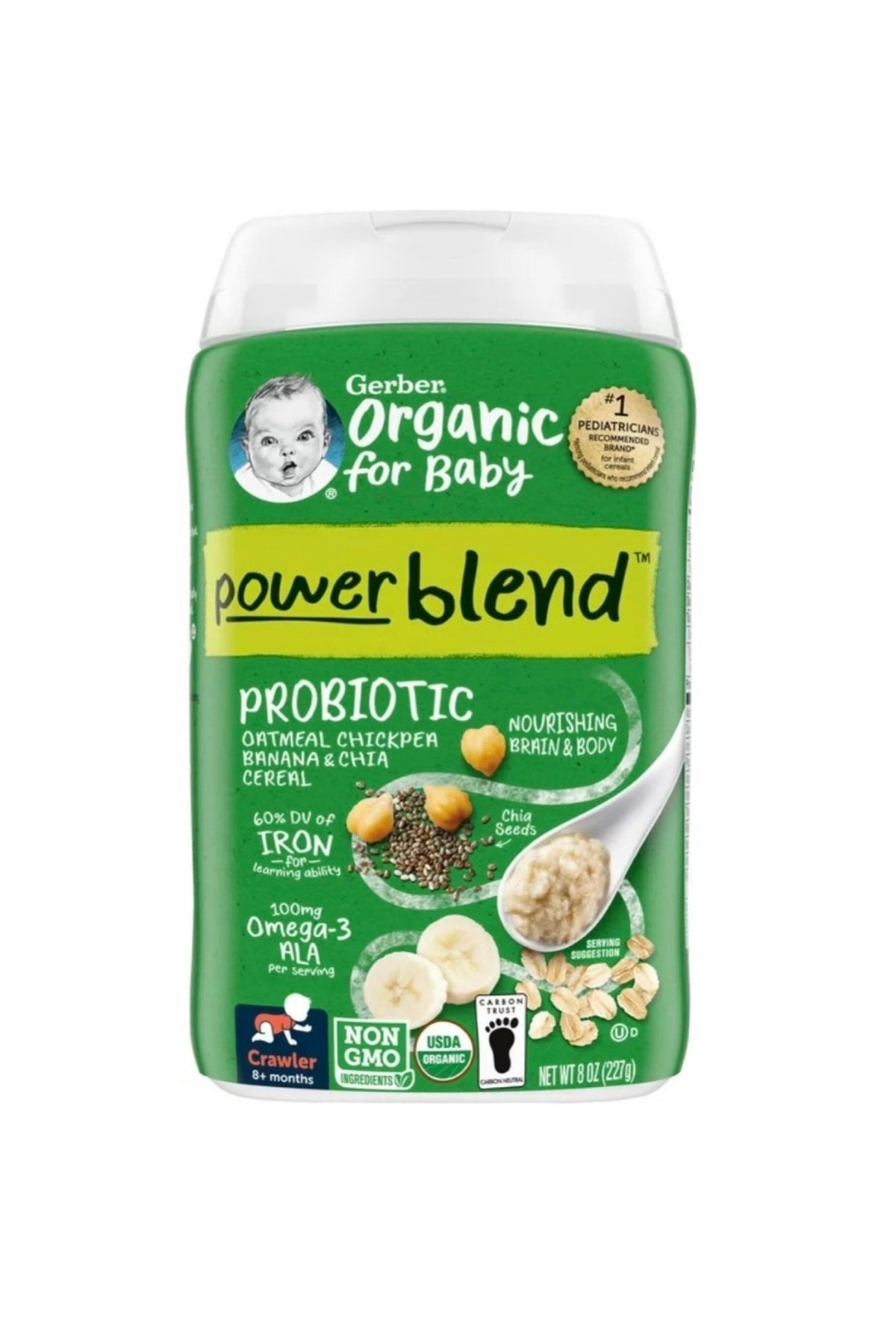 Gerber Organic Powerblend Probiotic Nohut - Chia - Muzlu Kaşık Mama