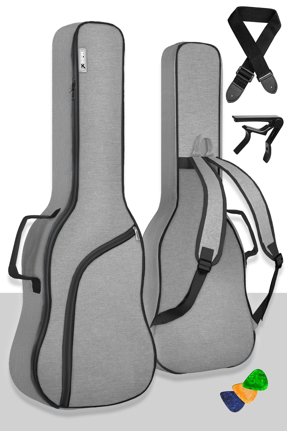 Midex Cs-39pak Klasik Gitar Çantası Soft Case Kılıf Su Geçirmez (askı Capo Pena Dahil)