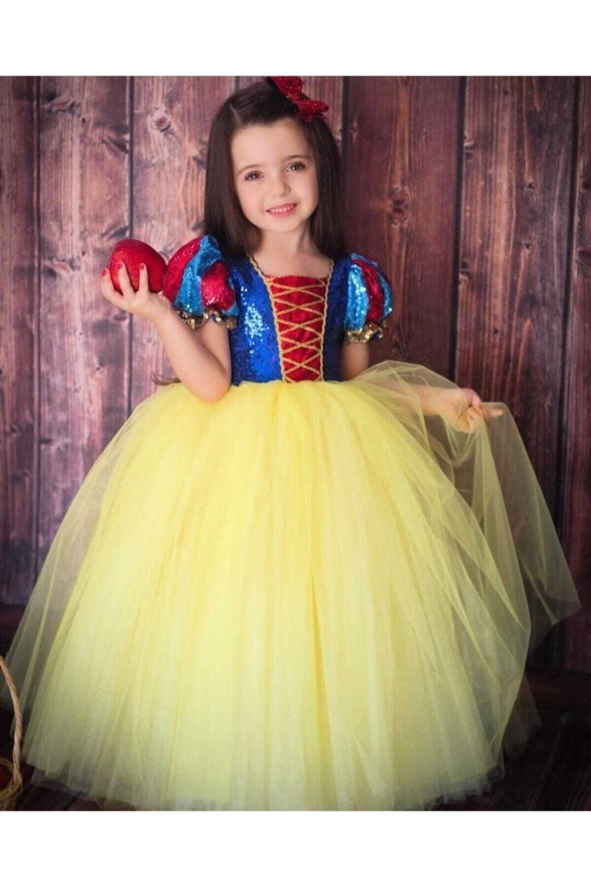 Patiska Nostalji Kız Çocuk Sarı Pmuk Prnses Elbisesi