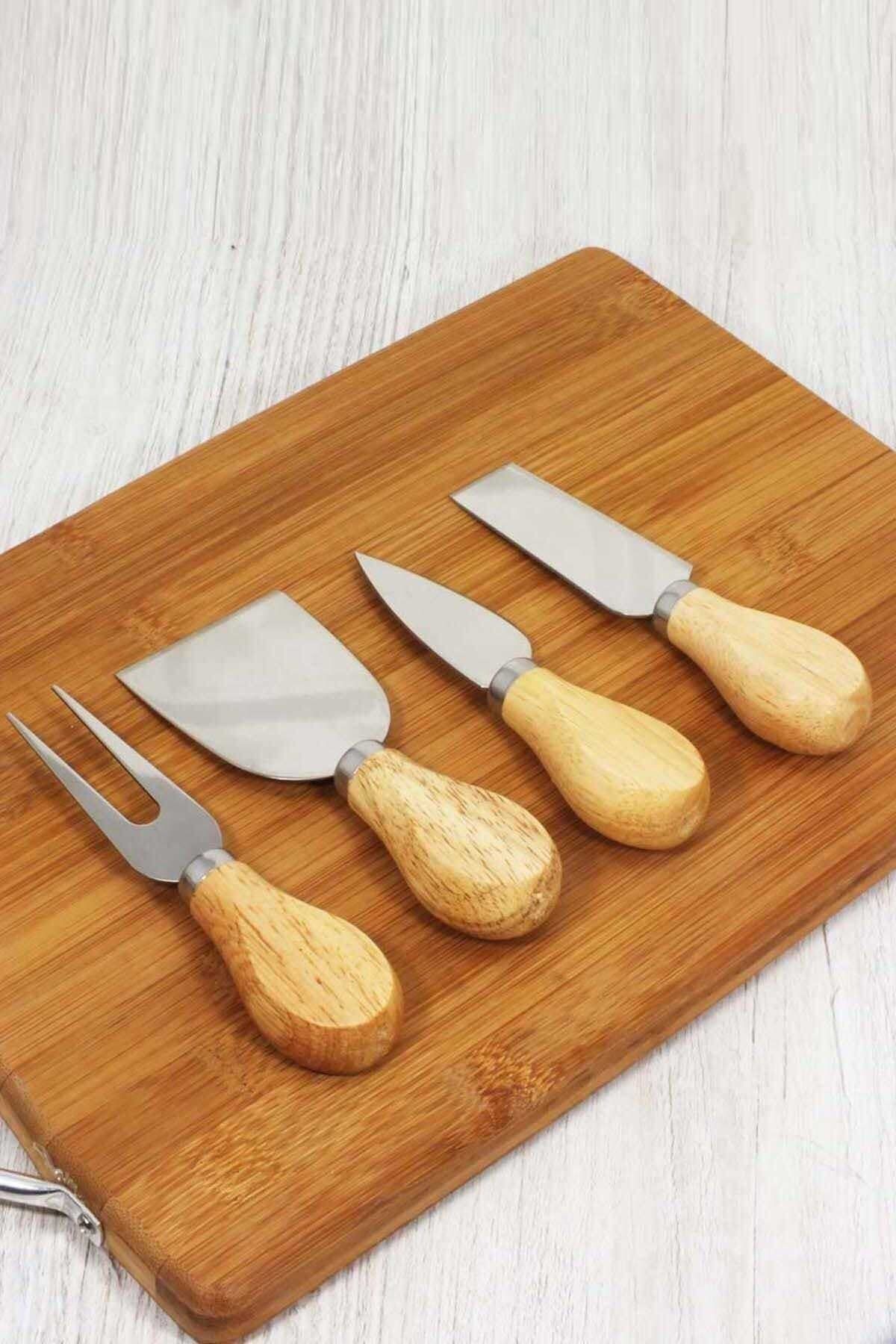 Genel Markalar Bambu Saplı Çelik Peynir Bıçağı 4'lü