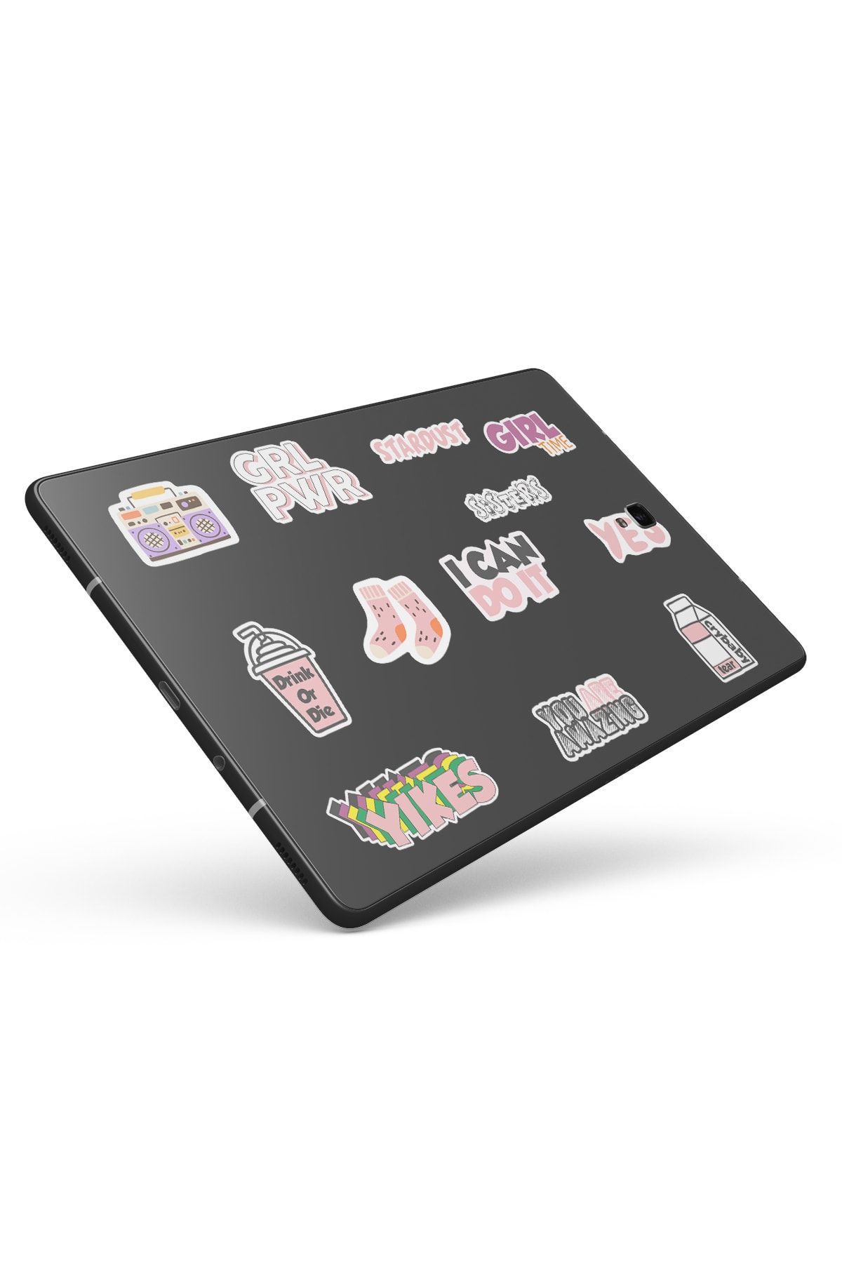 TUGİBU Notebook Tablet Macbook Çıkartma Seti Girl Power Feminist 12 Adet Laptop Sticker