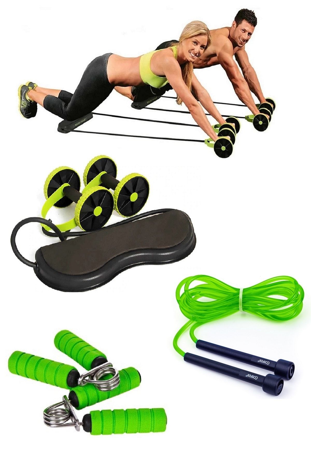 Nadom 3'lü Set Fitness Kondisyon Spor Aleti El Parmak Güçlendirme El Yayı Atlama Ipi