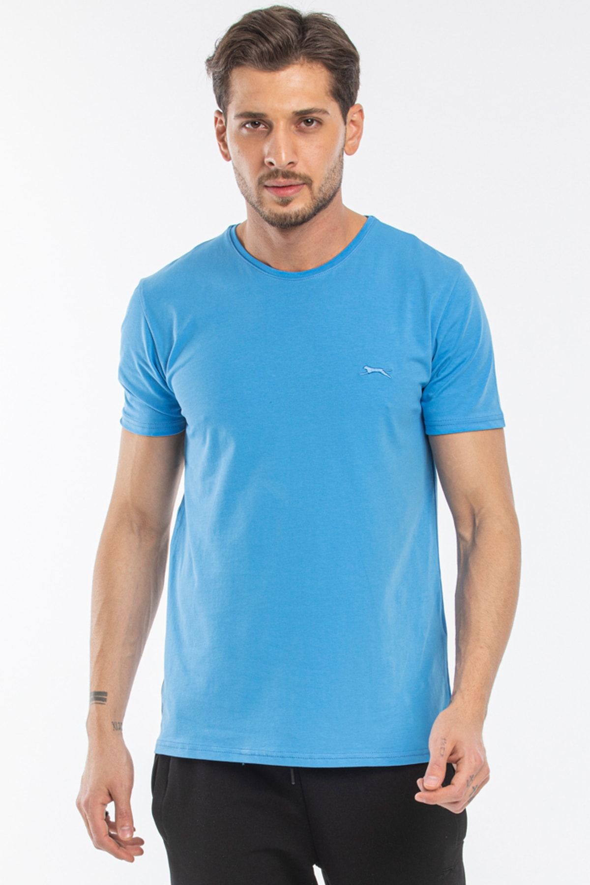 Slazenger Sannı Erkek T-shirt Mavi St11te122