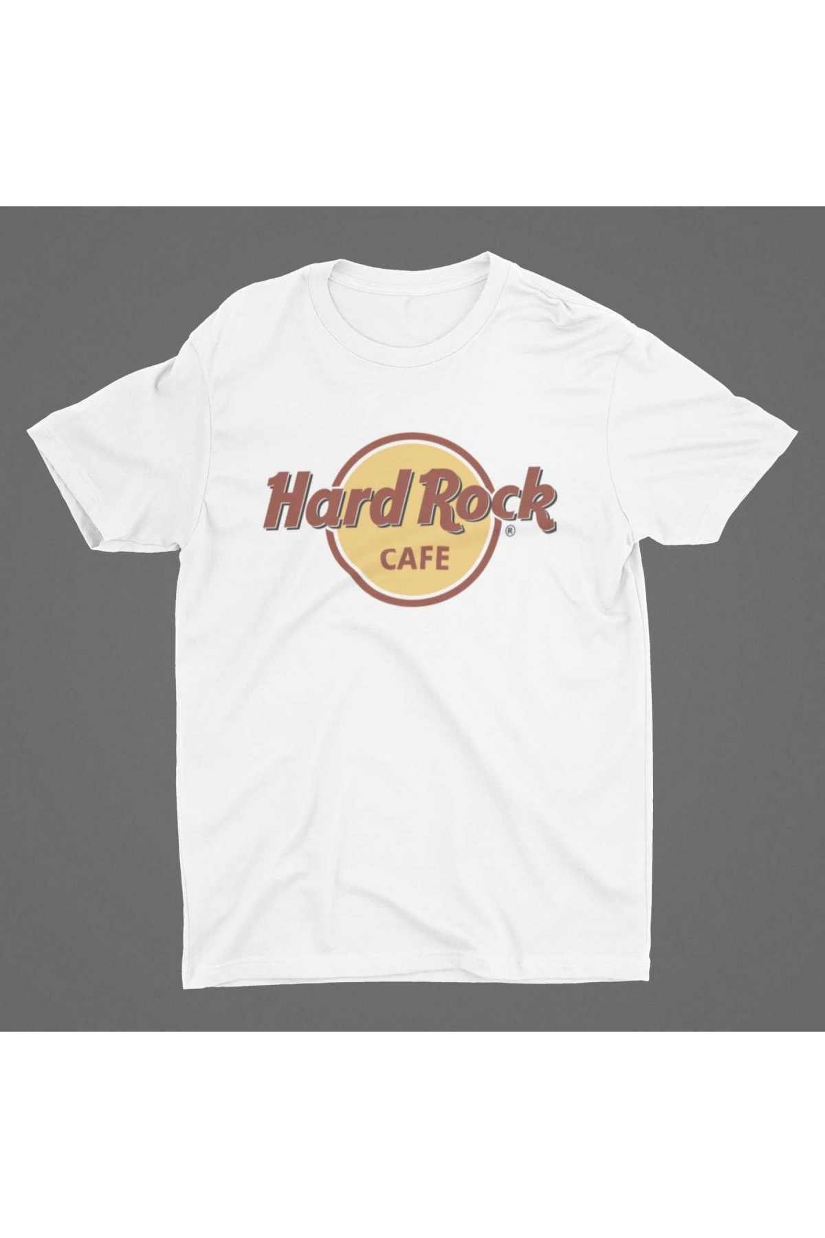 Bubus Unisex Beyaz Hard Rock Cafe Tipografi T-Shirt