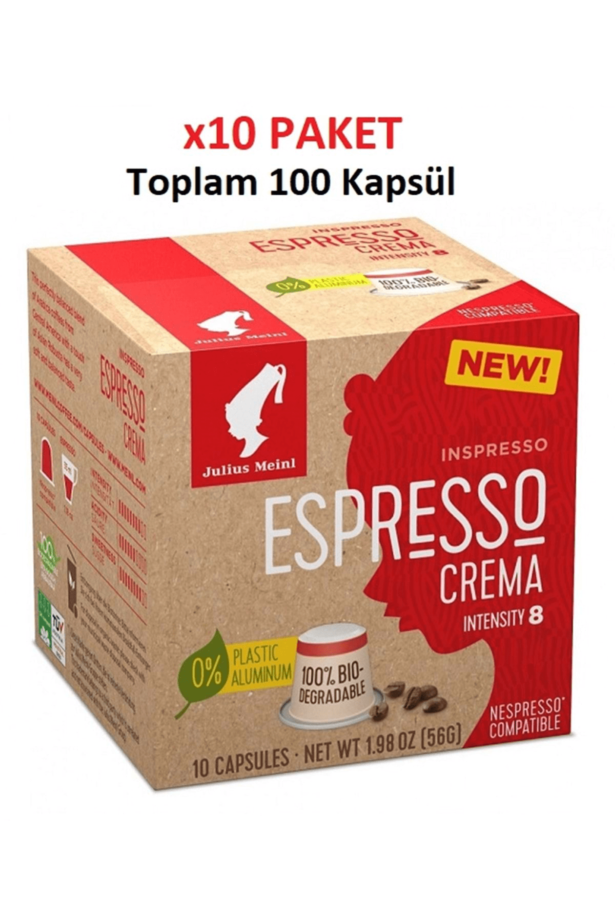 Julius Meinl Espresso Crema Nespresso Uyumlu Kapsül Kahve 100 adet