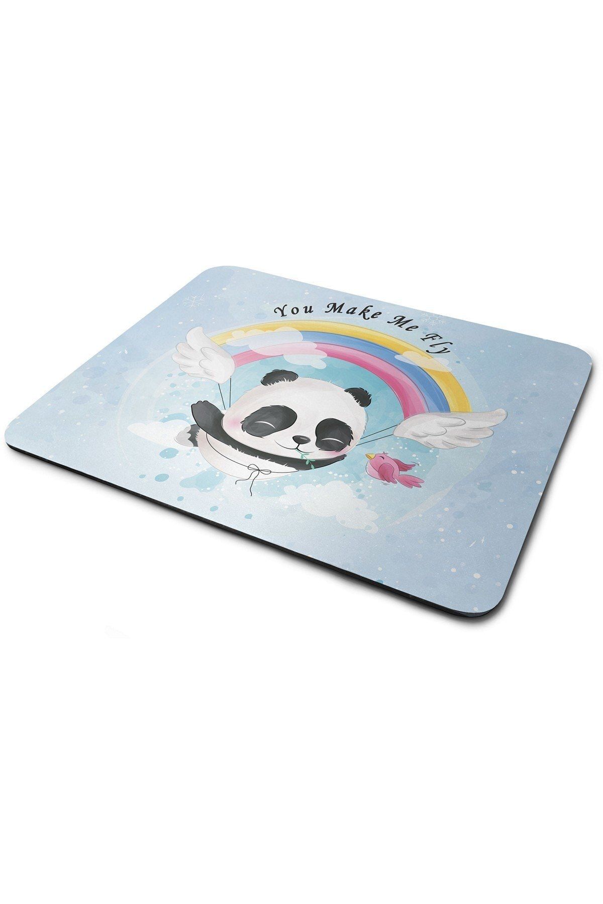 WuW Beni Uçuruyorsun Panda Desenli Dikdörtgen Mouse Pad