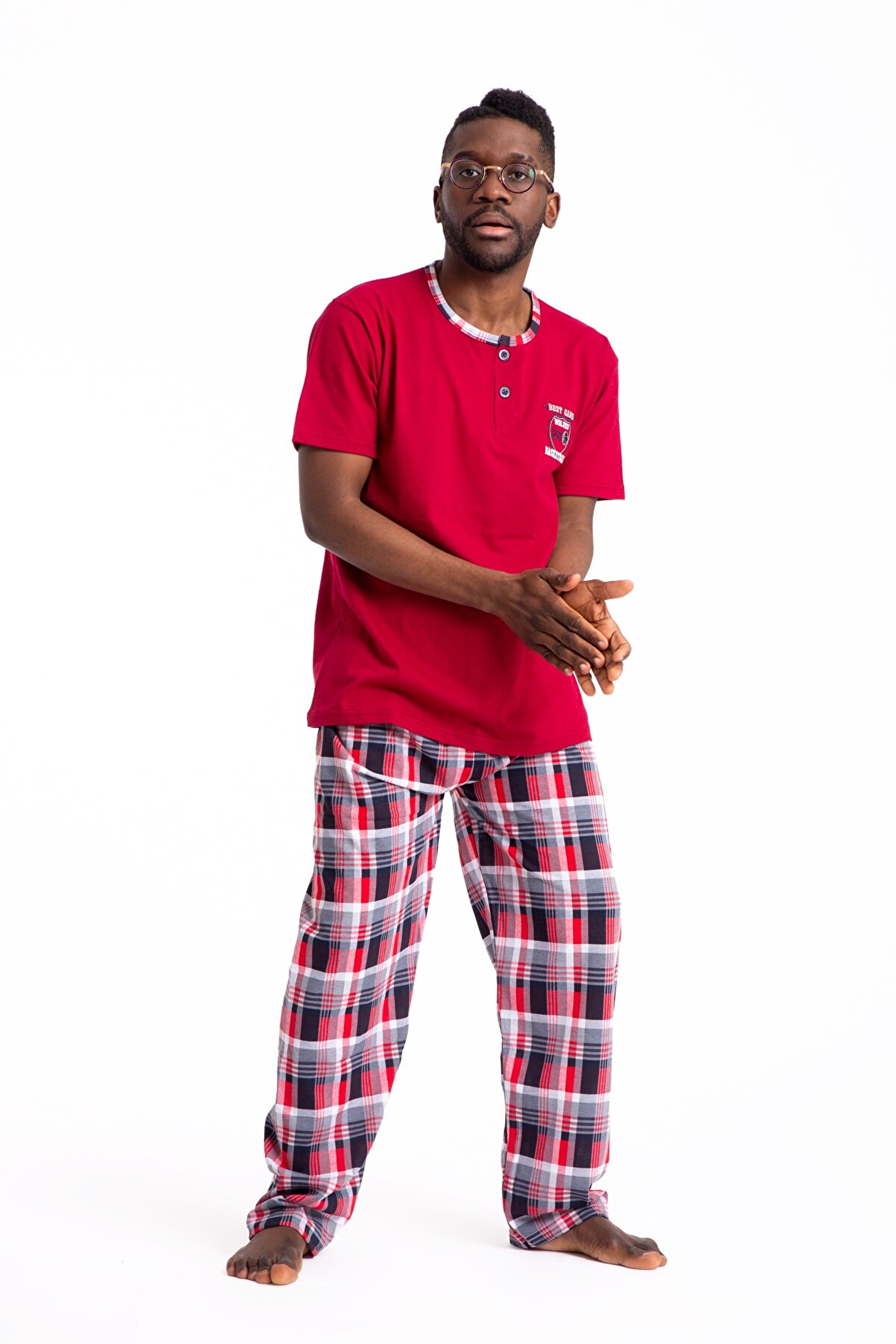 TAMPAP Erkek Yazlık Pijama Takımı Kısa Kollu 2105-k