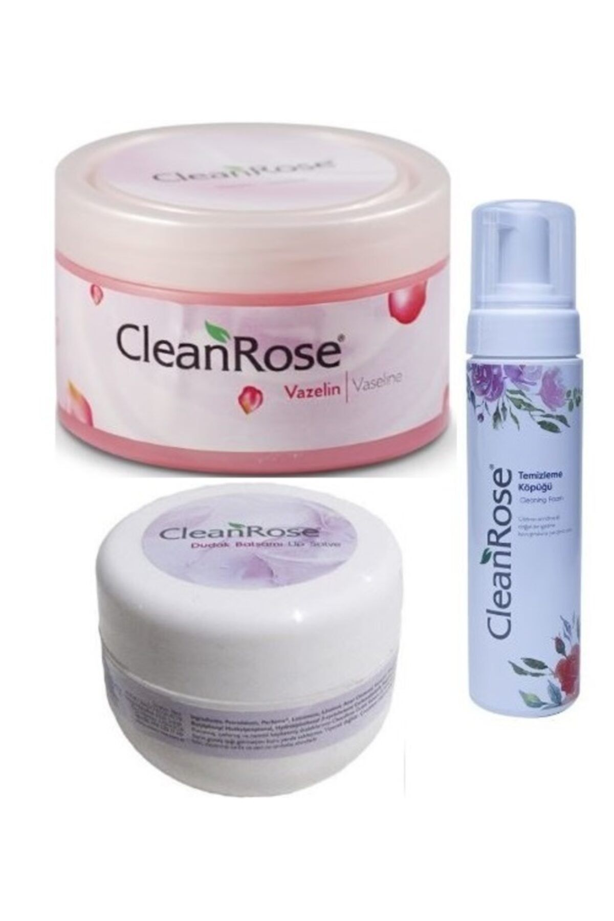 Clean Rose Gül Özlü Vazelin Ve Dudak Balm+yüz Temizleme Köpüğü-vücut Ve Yüz Bakım Seti