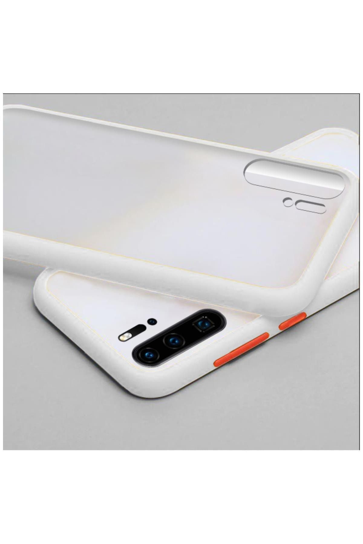 Dara Aksesuar Huawei P30 Pro Uyumlu Telefon Kılıfı Zebana Stylish Silikon Kenar Kılıf Beyaz