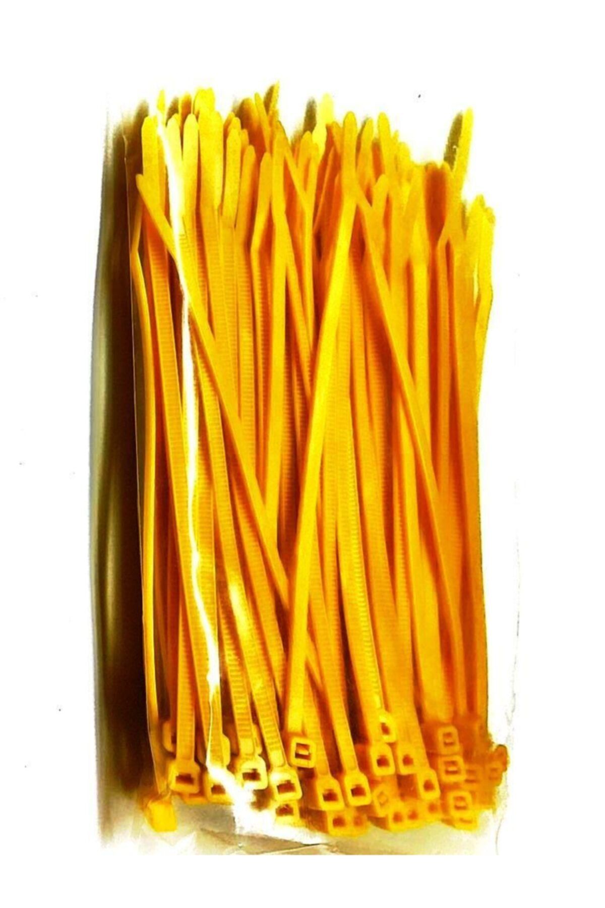 EMİN Sarı Renkli Kablo Bağı Cırt Klips Plastik Kelepçe 100x2,5 100 Ad