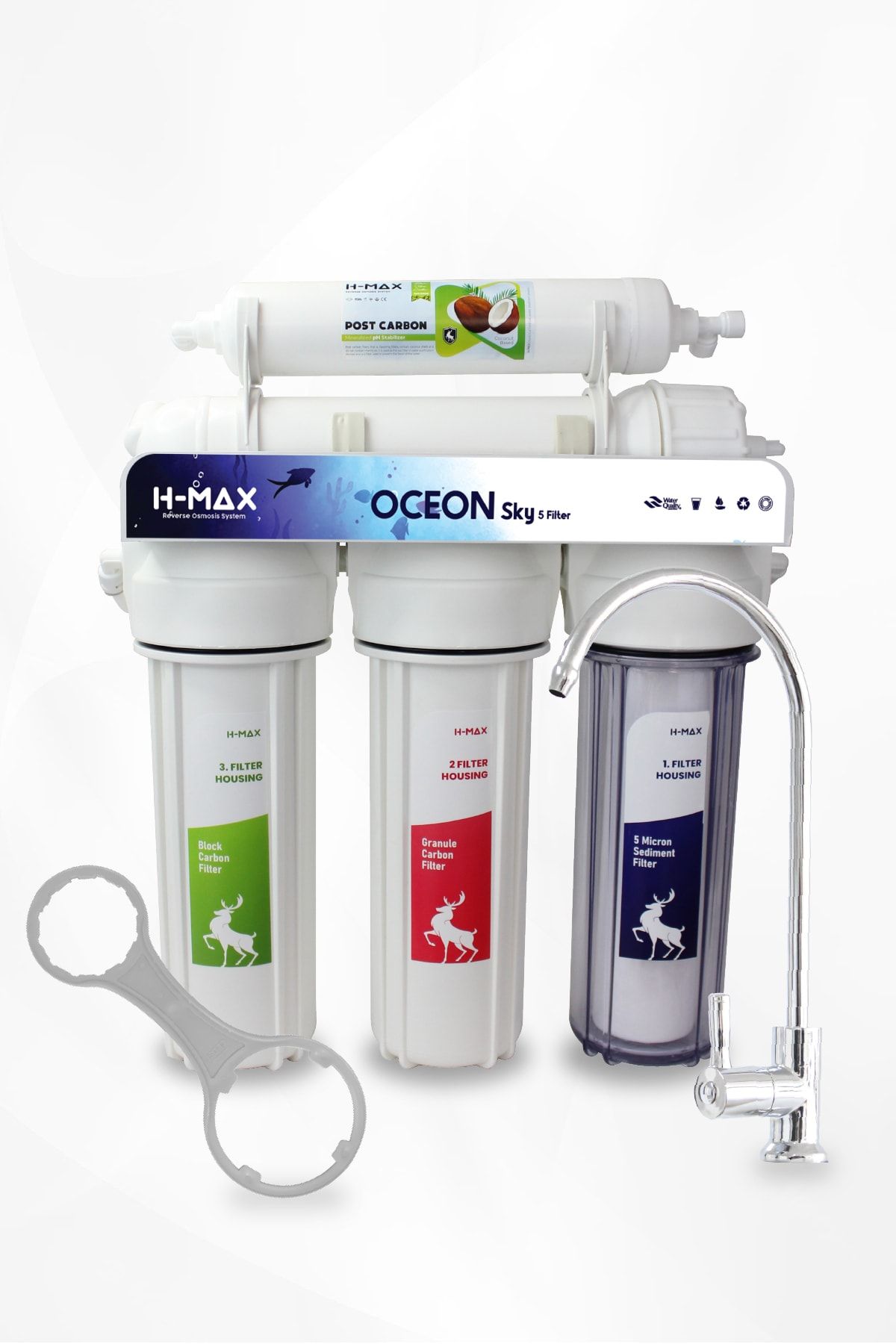 H-MAX Reverse Osmosis System Ocean 5 Filtreli Lg Membranlı 9 Litre Çelik Tanklı Açık Kasa Su Arıtma Cihazı - 0022