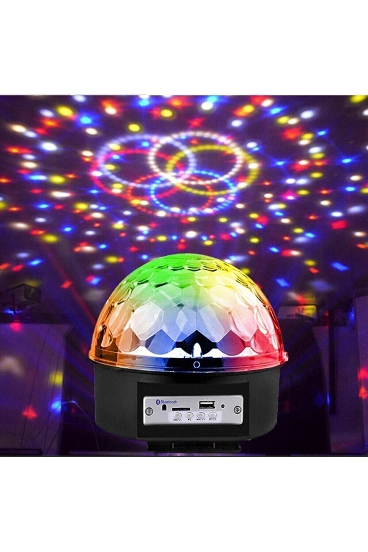 BAY MİA Küre Disko Topu Müzik Çalar Renkli Lazer Işıklı Bluetooth Sese Duyarlı Işıklar Disko Parti Işığı