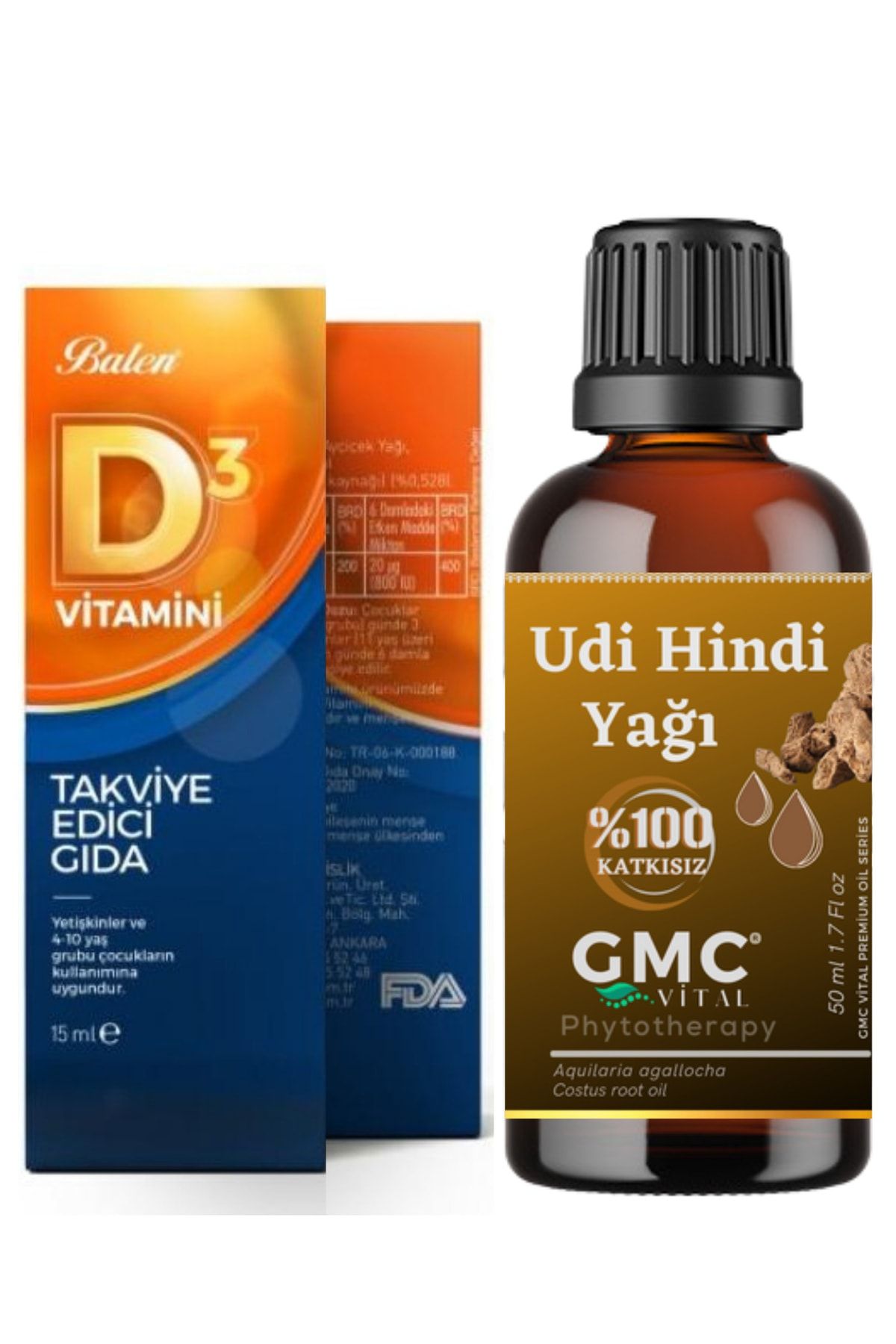 Gmc vital Vitamin D3 + Udi Hindi Yağı Katkısız 50ml