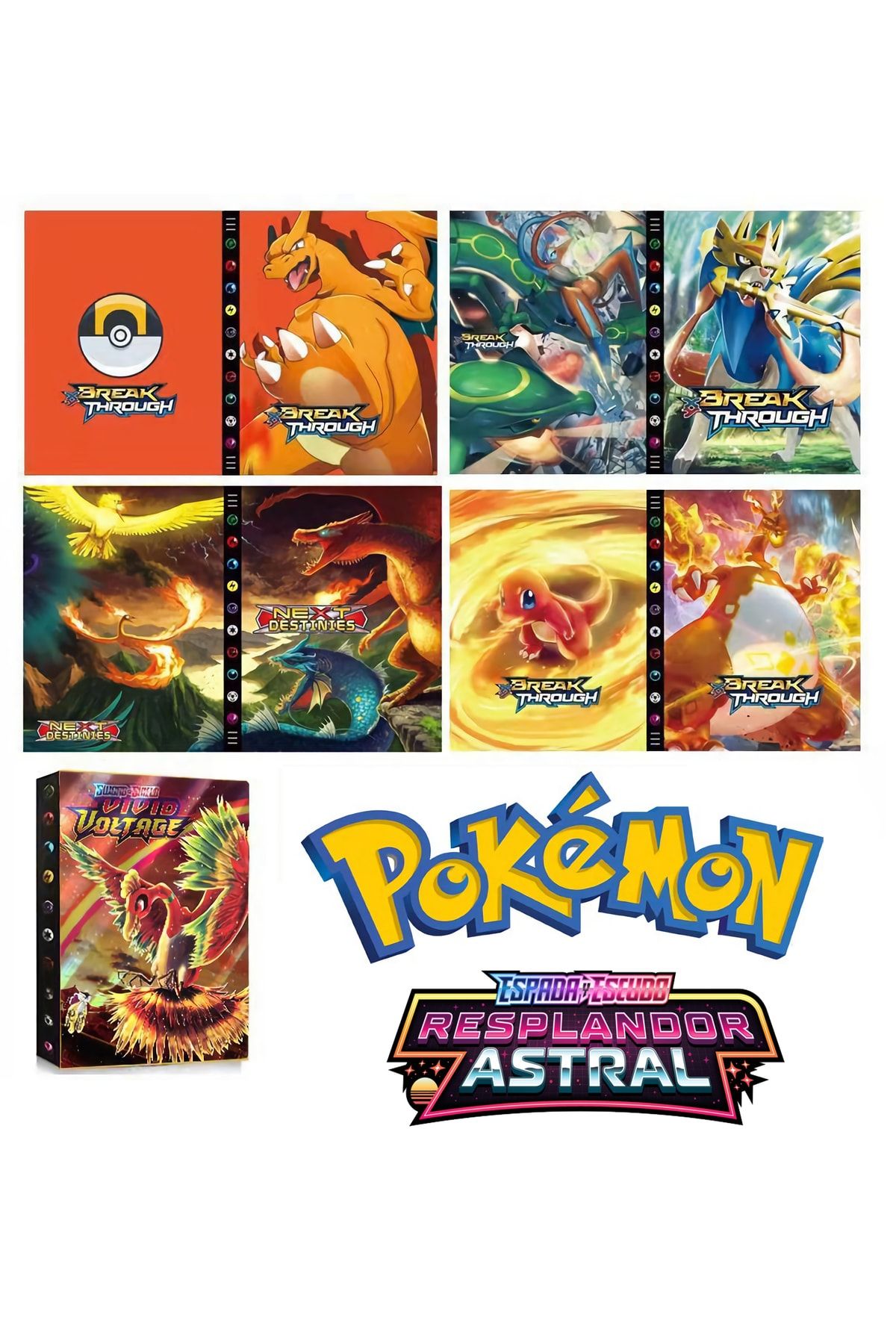 e-life Resplandor Astral Pokemon Vmax Gold Card Mtg Tcg Dx Gx Enerji Kartları Uyumlu Pokemon Kart Albüm