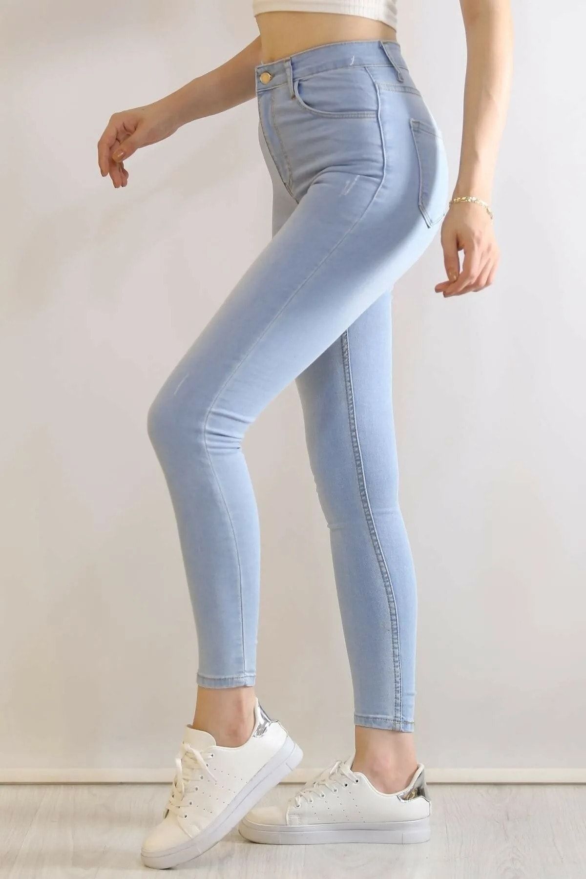Lixera Skinny Buz Mavi Tırnaklı Jeans Pantolon -beden Tablomuz Mevcut