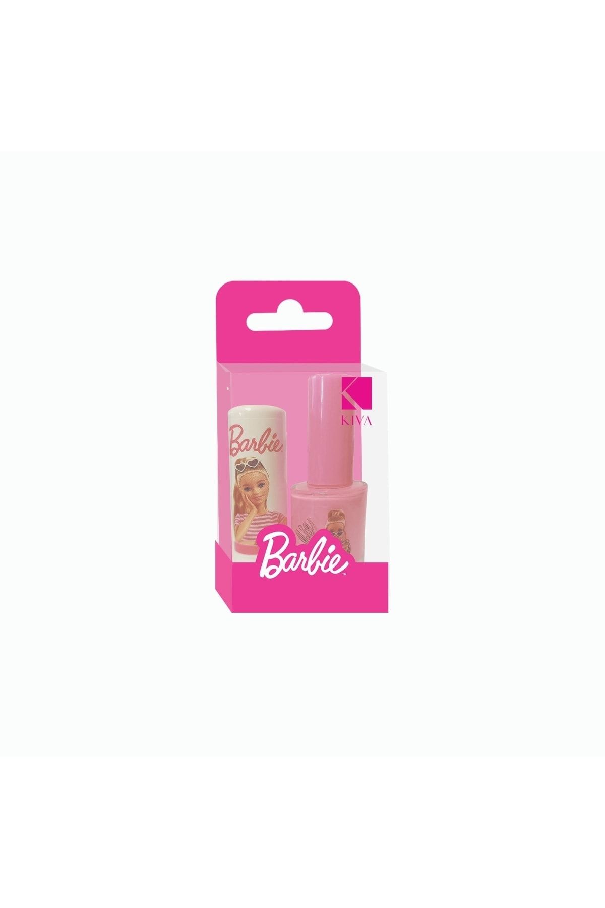 Barbie Lisanslı Pembe Oje Ve Dudak Koruyucu Seti